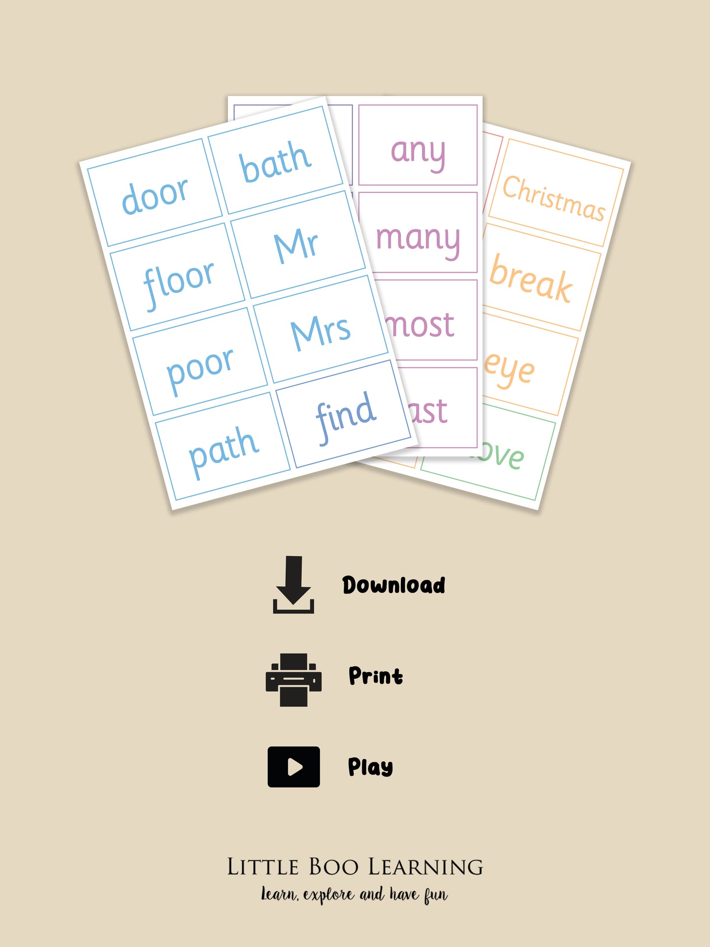 Year 2 Common Exception Words Flashcards