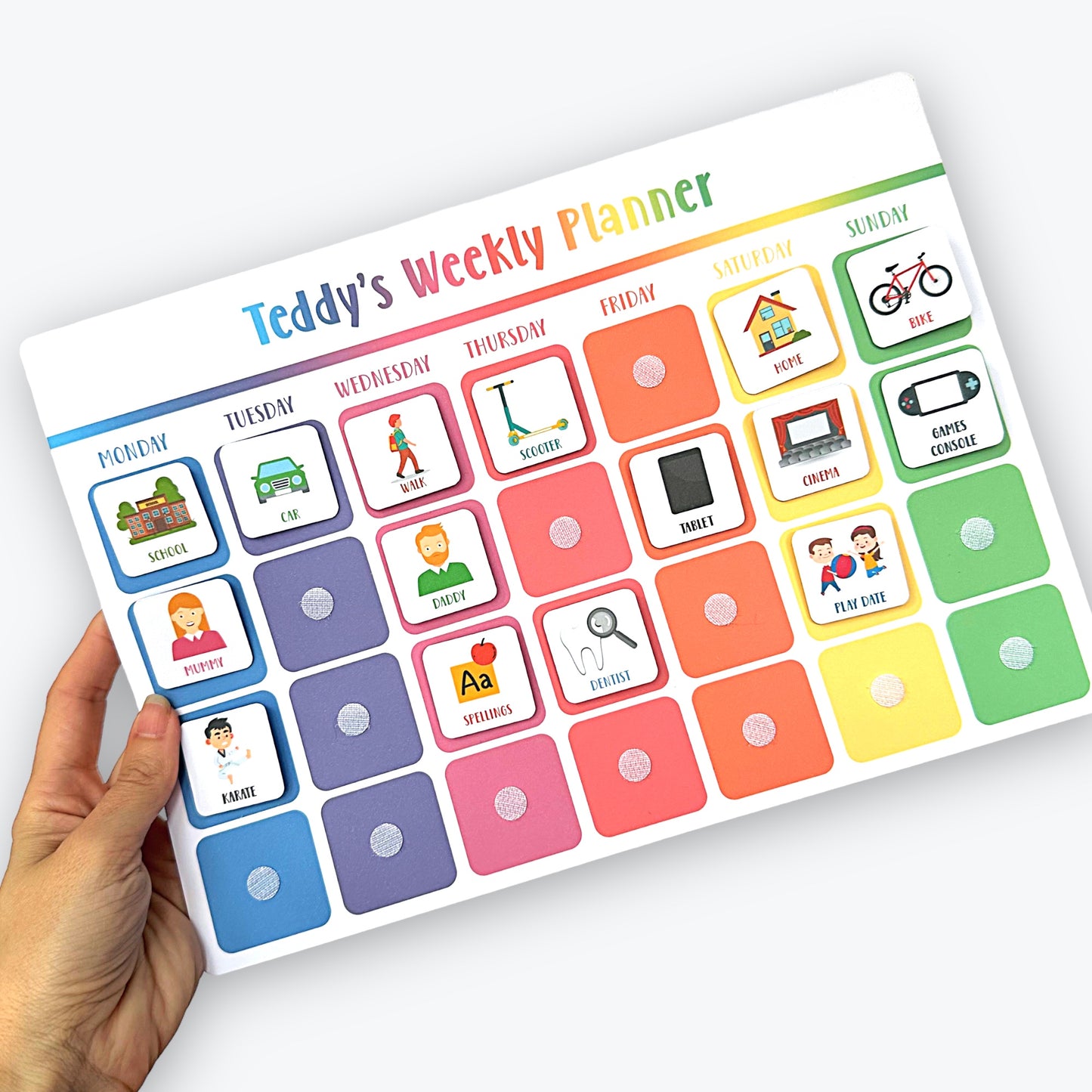 Personalised Children's Weekly Planner with Tokens