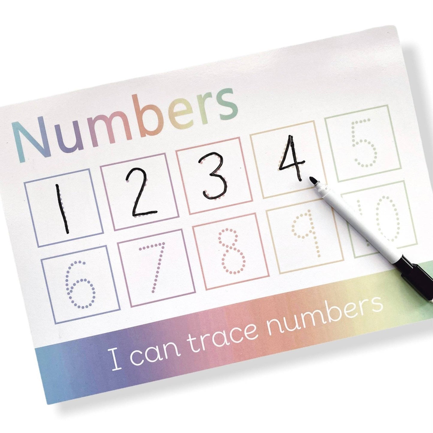 READY-TO-POST Numbers 1-10 Learning Mat (WIPE CLEAN)-Little Boo Learning-