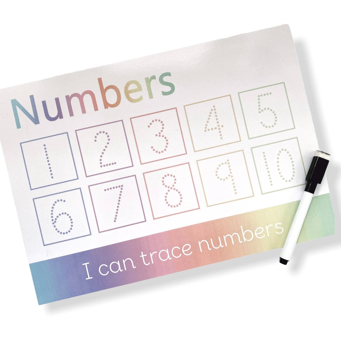 READY-TO-POST Numbers 1-10 Learning Mat (WIPE CLEAN)-Little Boo Learning-