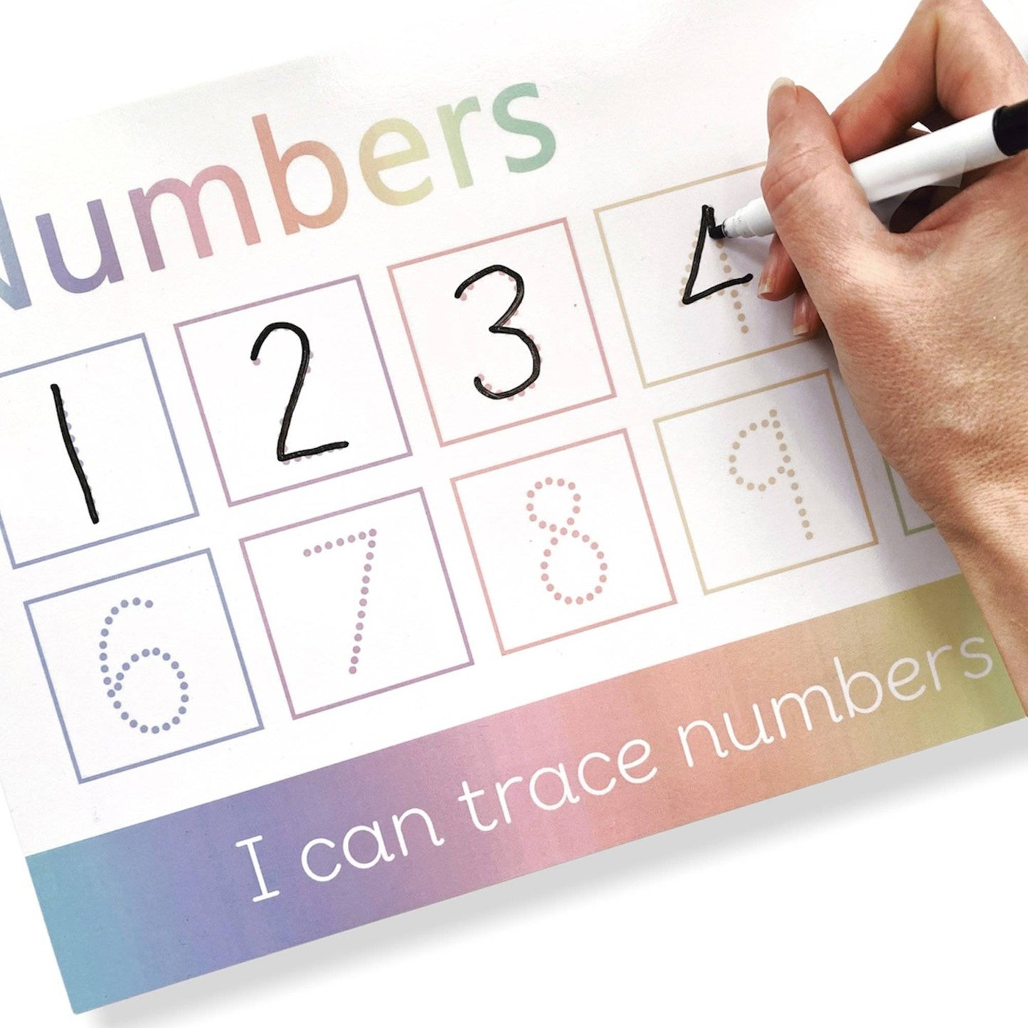 READY-TO-POST Numbers 1-10 Learning Mat (WIPE CLEAN)-Little Boo Learning-