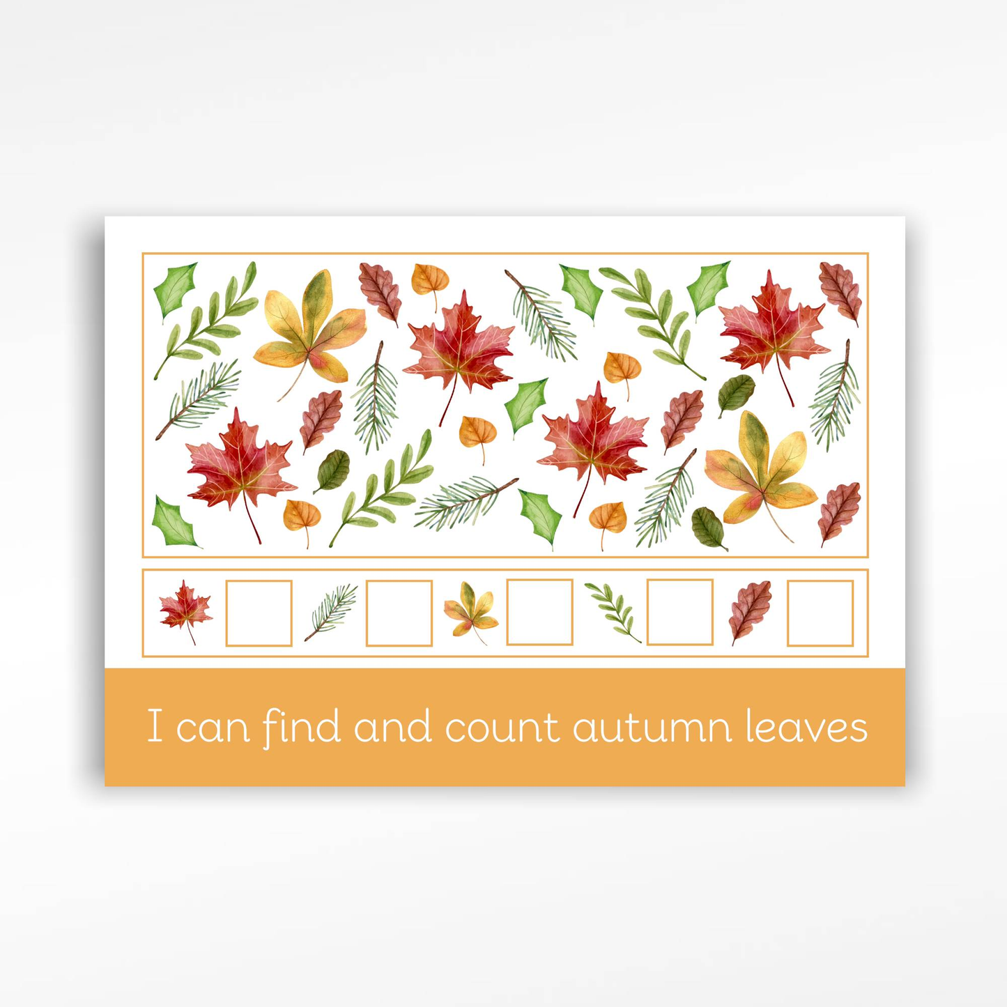 2 Pack Autumn Leaves Scavenger Hunt Mat & Find and Count Learning Mat-Little Boo Learning-normal