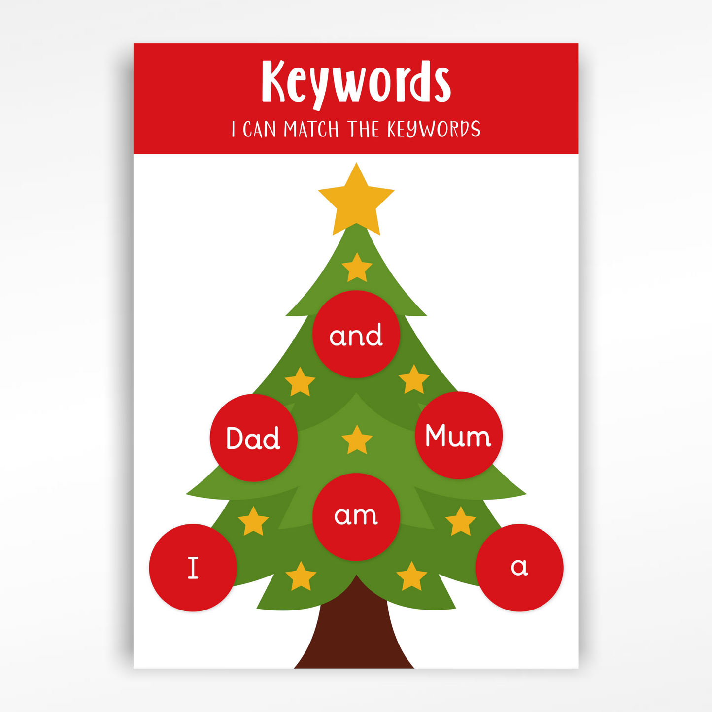 Keywords / Tricky Words Christmas Tree