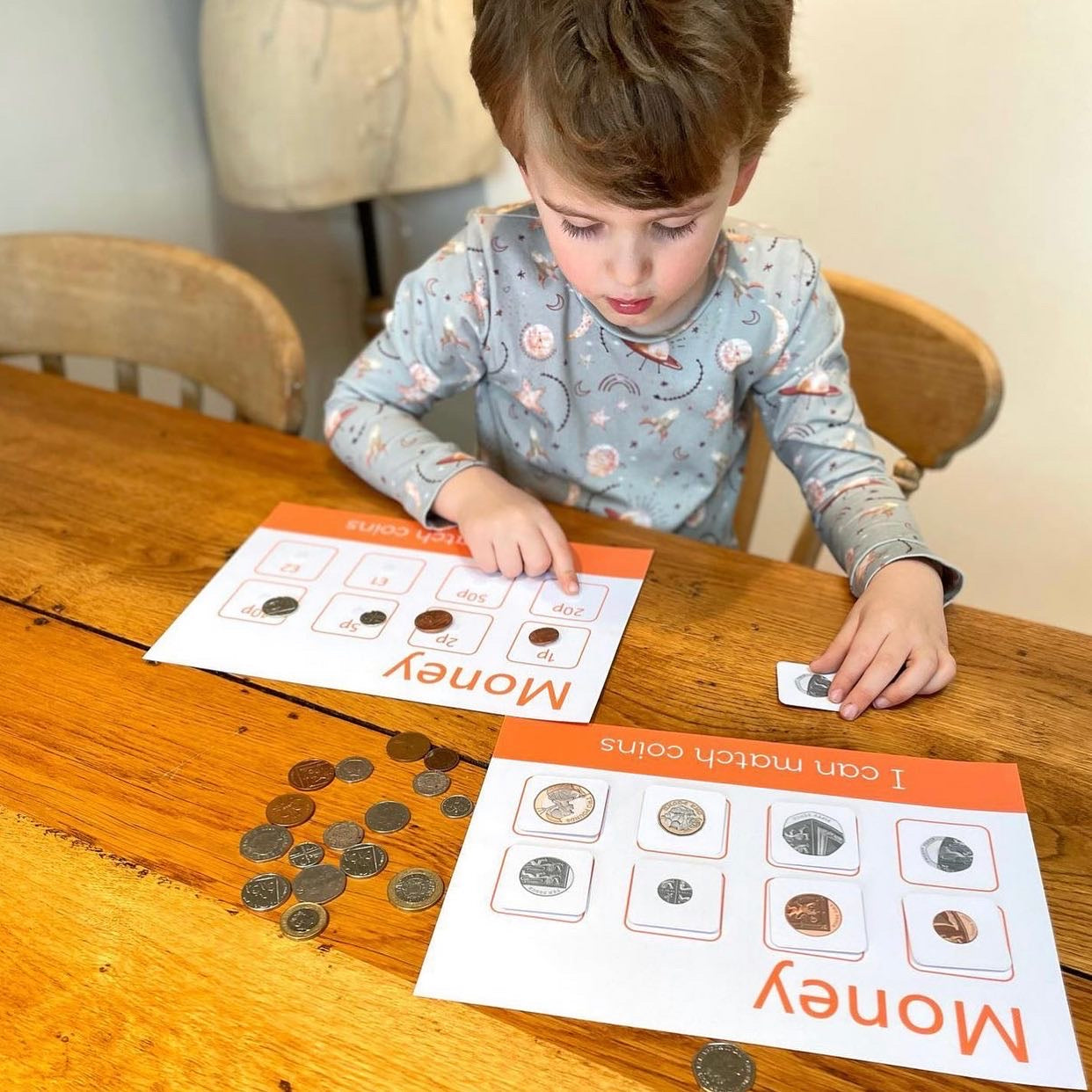 Personalised Money Learning Mat Set (4 Pack)