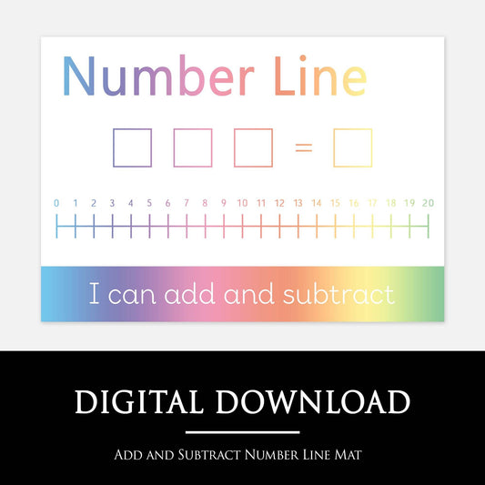 Add & Subtract Number Line Mat | Digital Download-Little Boo Learning-normal