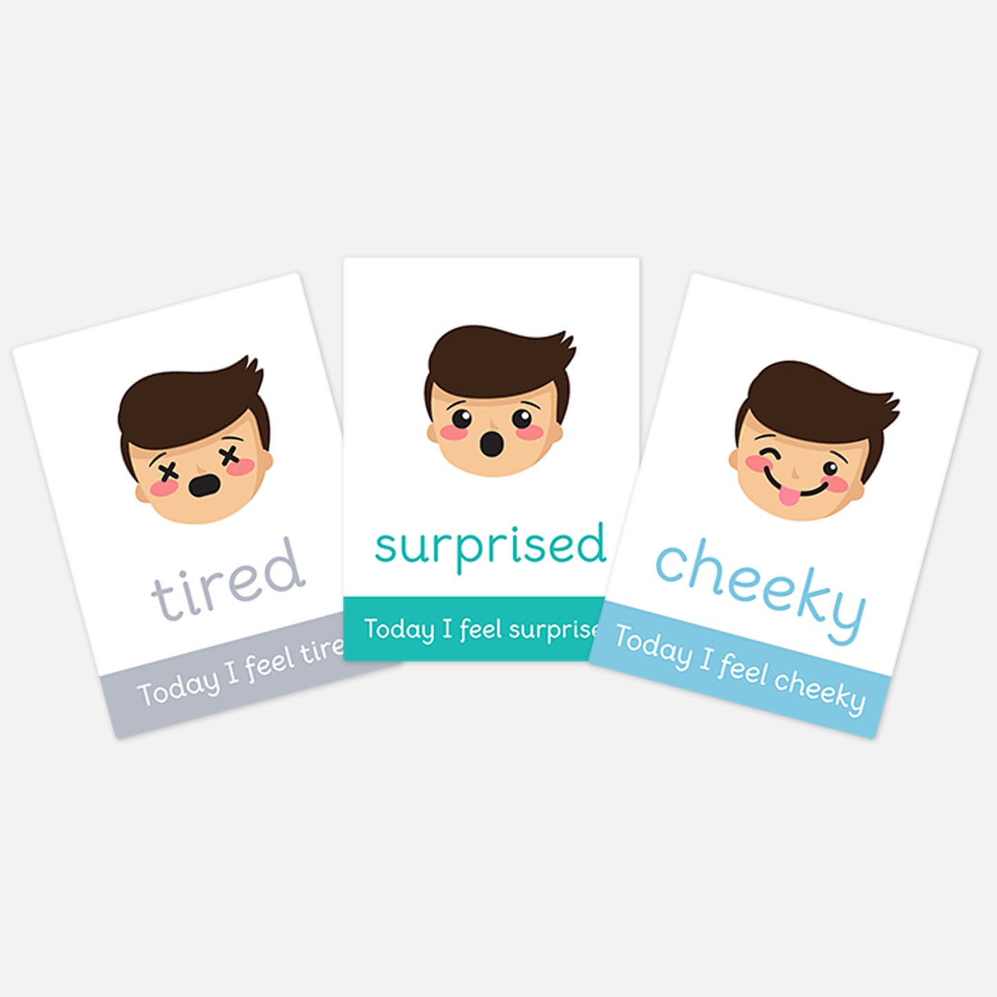 Boy Emotions Flashcards-Little Boo Learning-emotions,feelings,Flashcards,normal