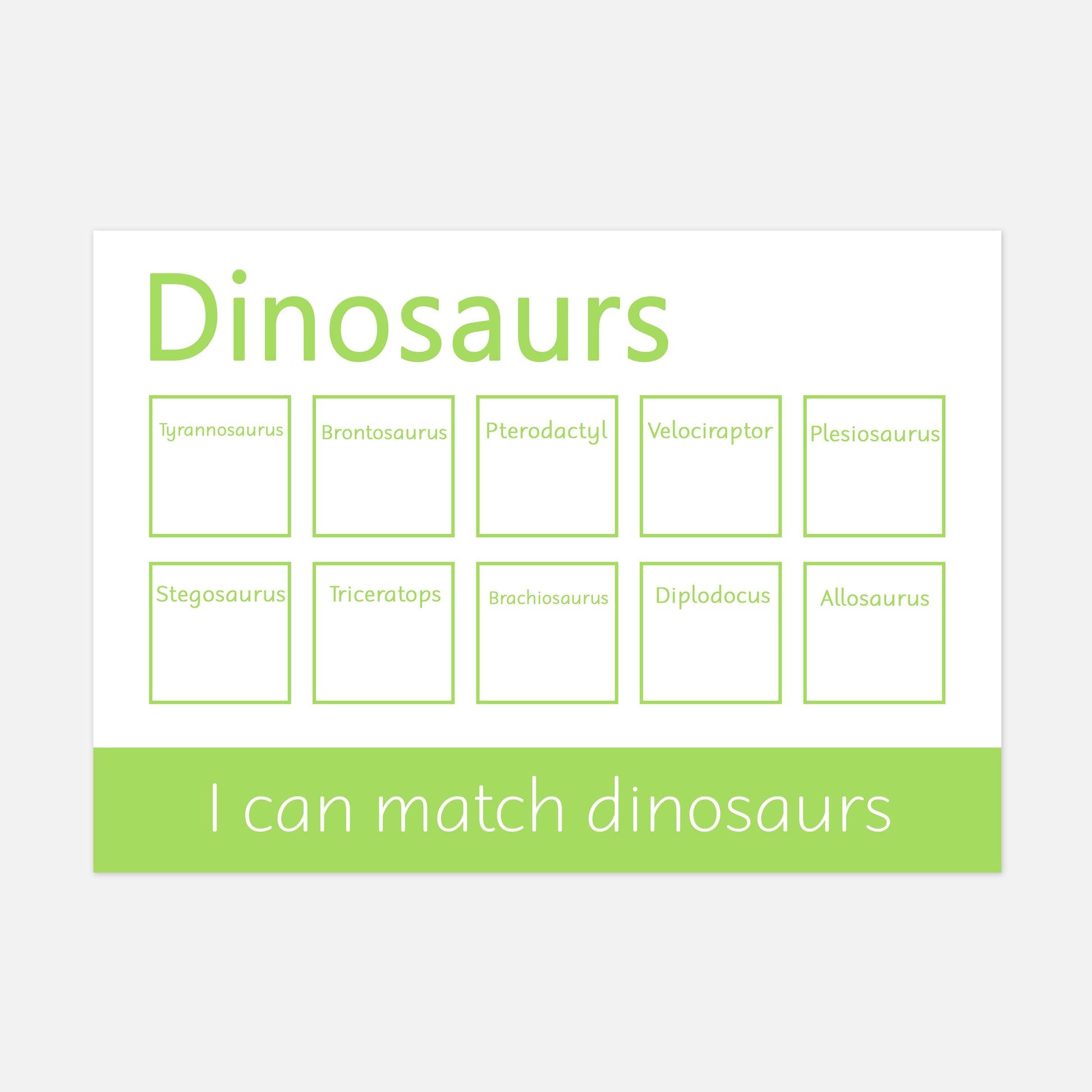 Personalised Dinosaur Learning Mat (Version 2 - Words)-Little Boo Learning-dinosaur,Learning Mat,learning mats