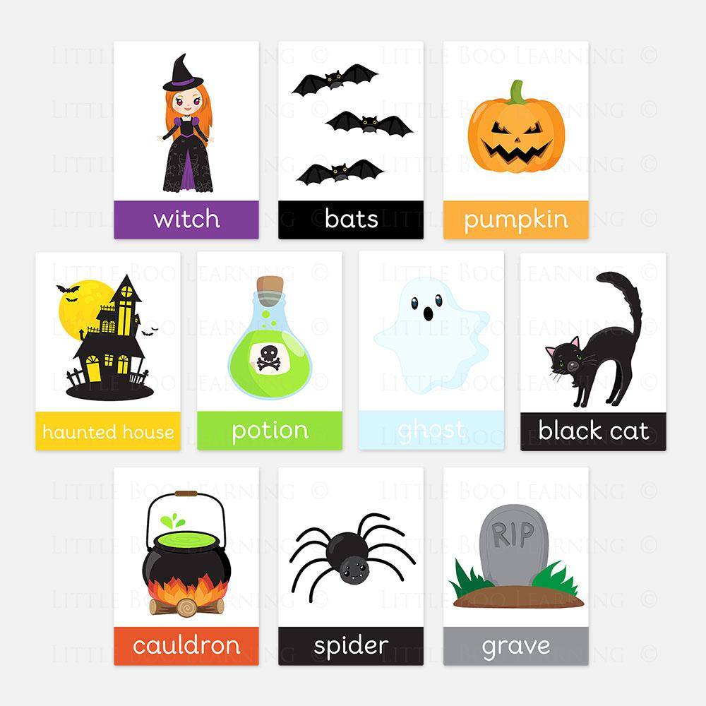 Halloween Toddler Flashcards | Digital Download-Little Boo Learning-halloween,Montessori