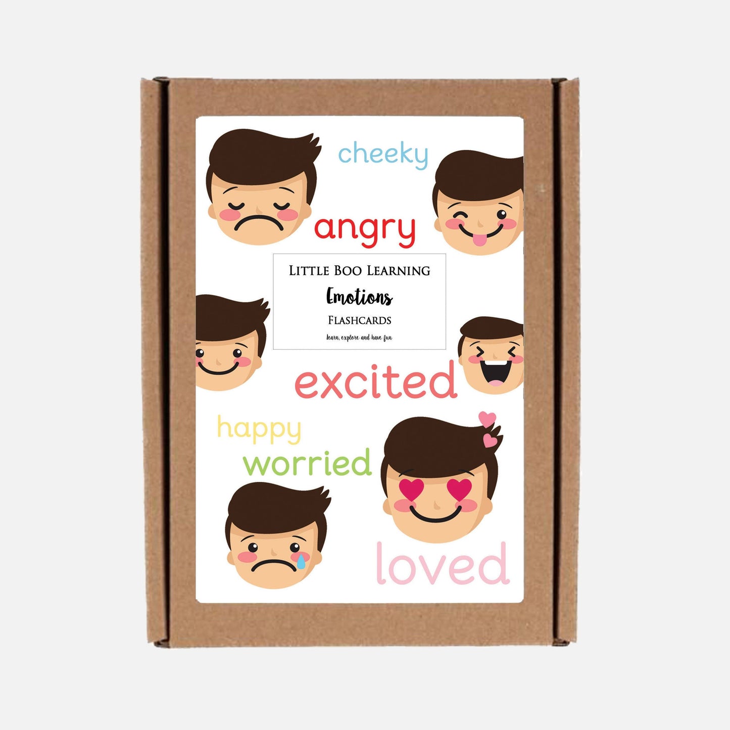 Boy Emotions Flashcards-Little Boo Learning-emotions,feelings,Flashcards,normal