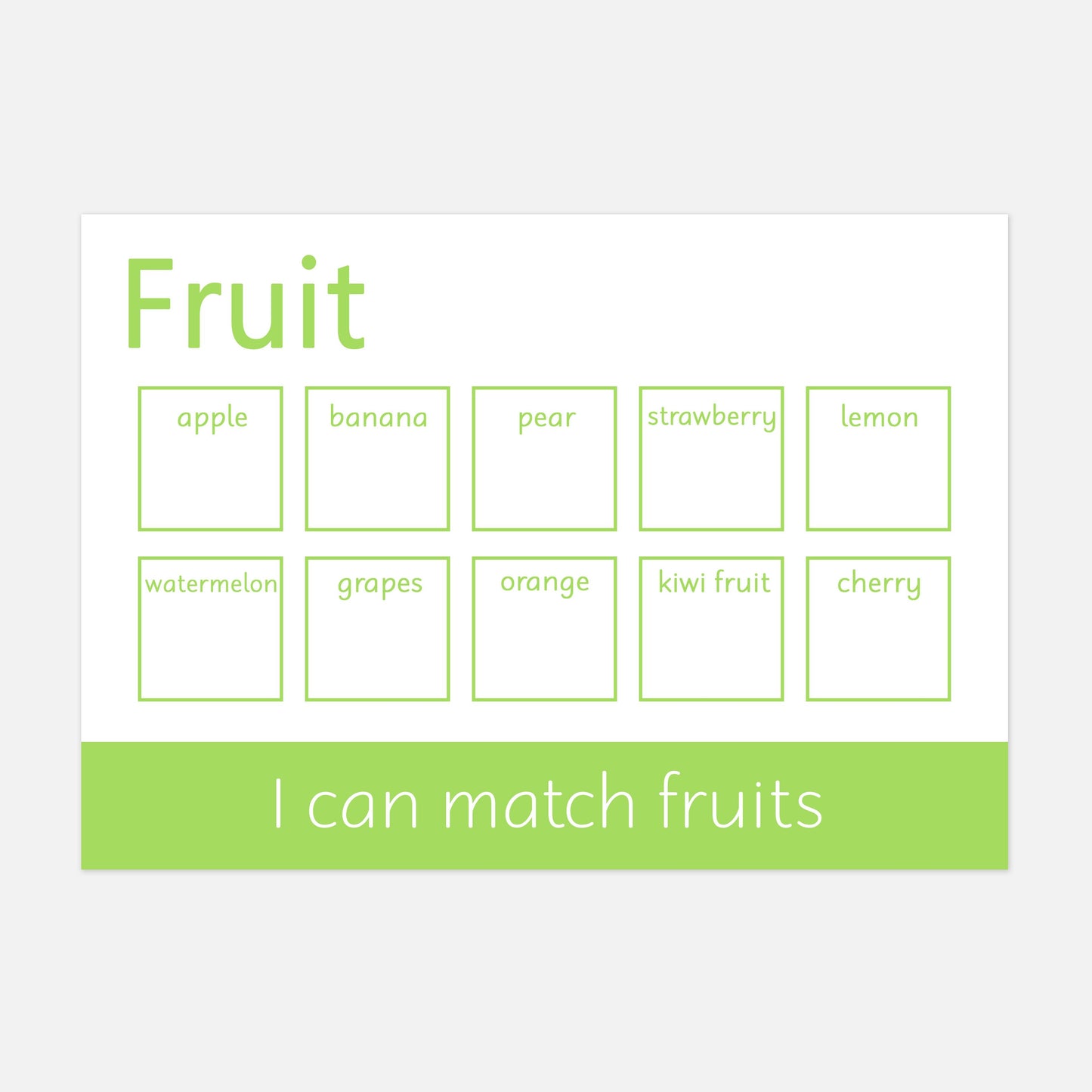 Personalised Fruit Learning Mat (Version 2 - Words)-Little Boo Learning-Fruit,Fruit & Veg,Learning Mat,learning mats