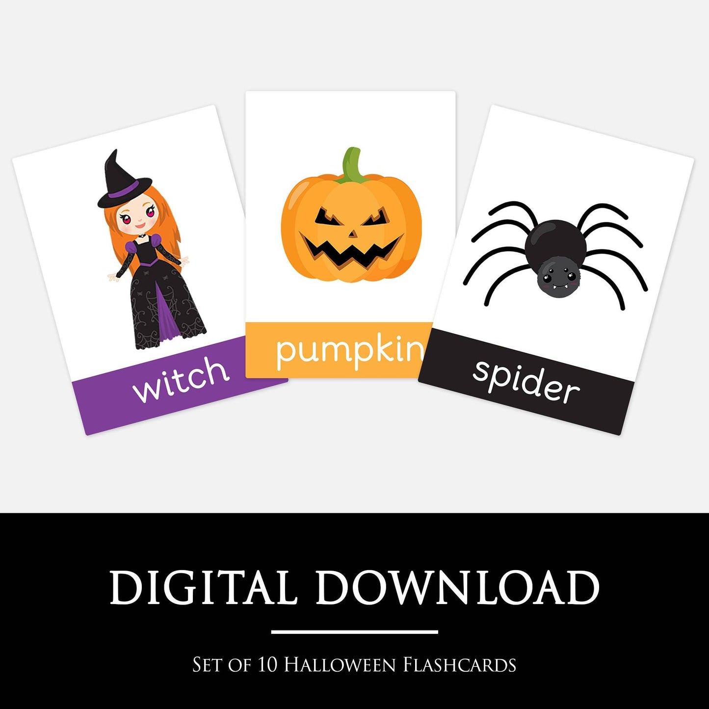 Halloween Toddler Flashcards | Digital Download-Little Boo Learning-halloween,Montessori