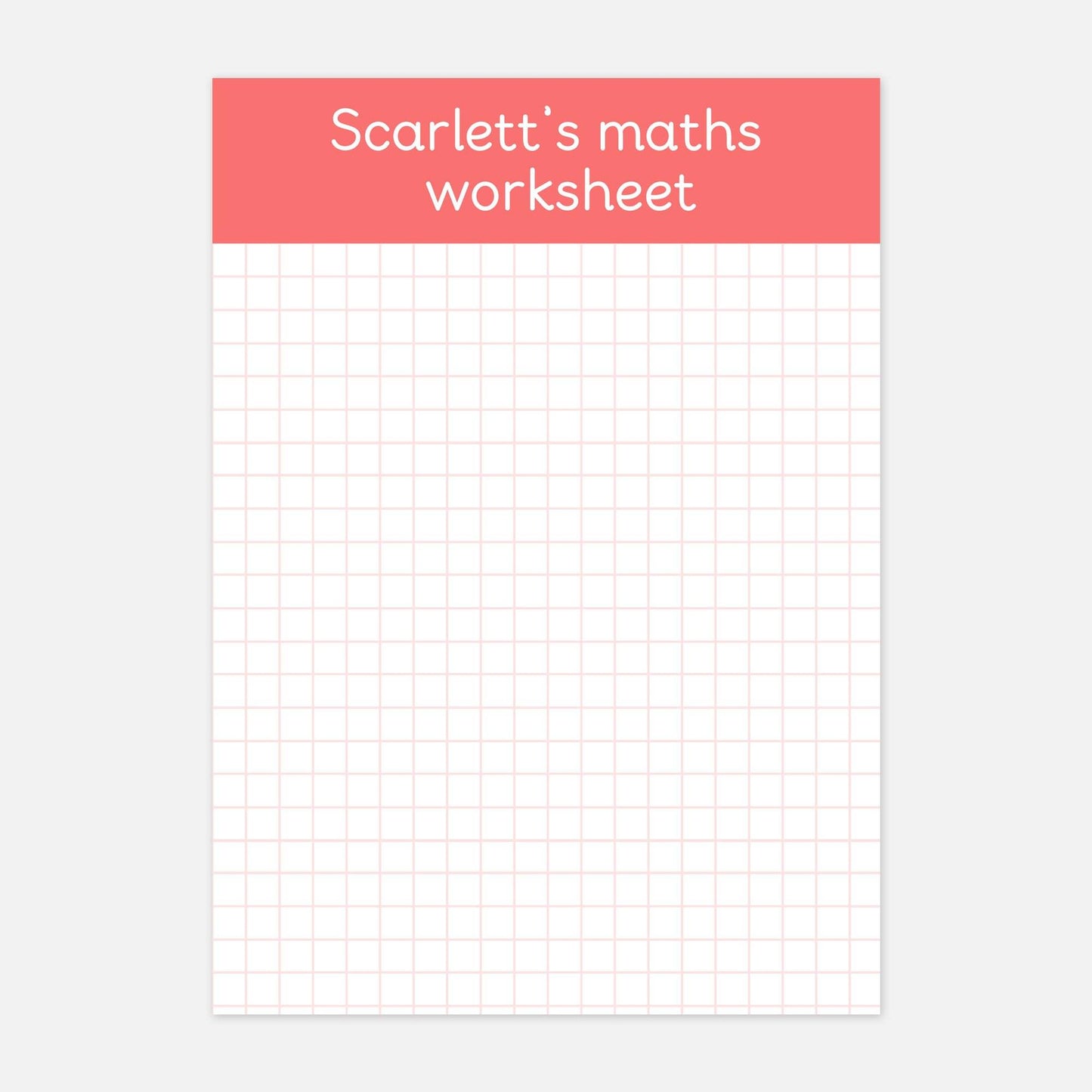PERSONALISED Maths Worksheet (Blank)-Little Boo Learning-Learning Mat