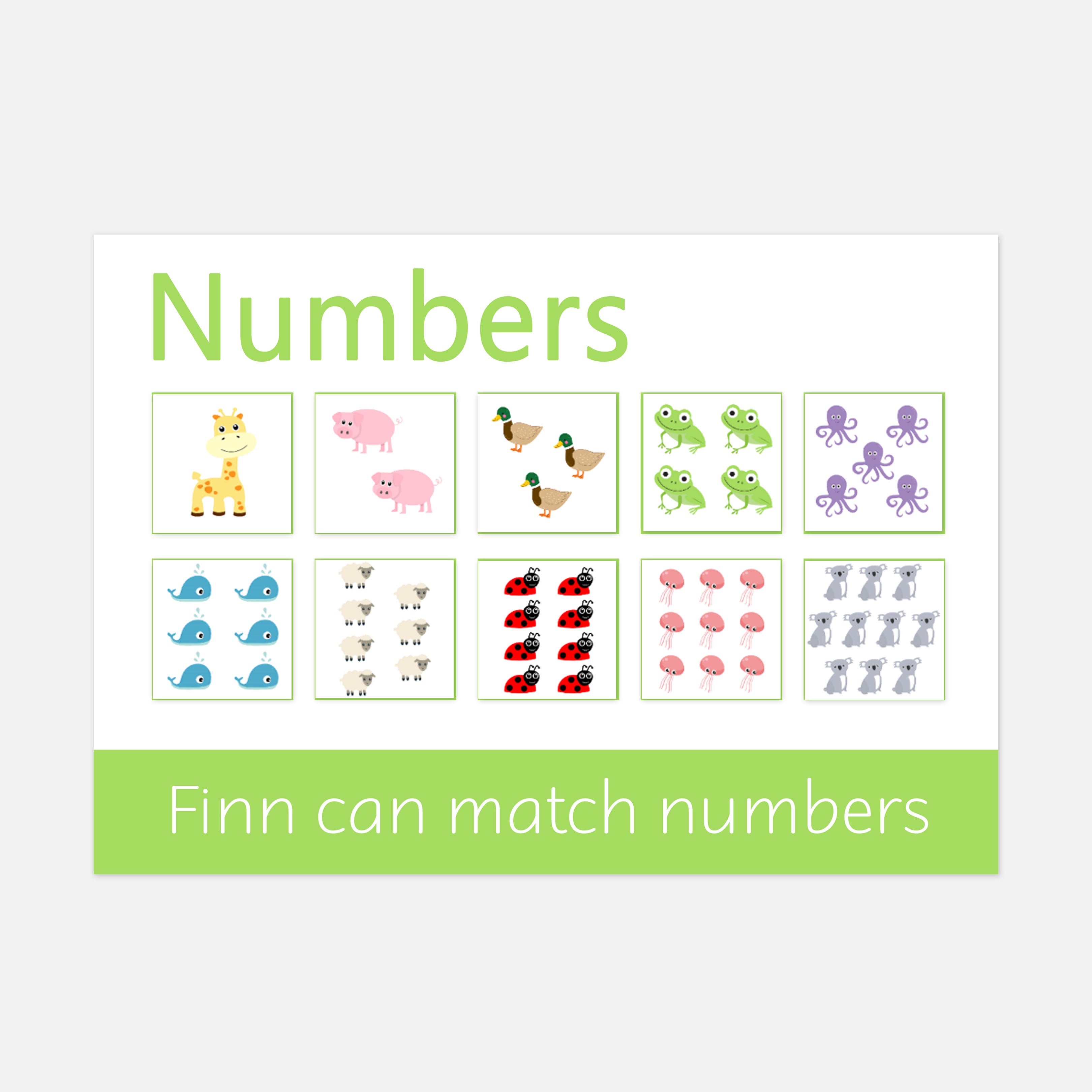 Personalised Numbers Learning Mat (Counting) | Little Boo Learning