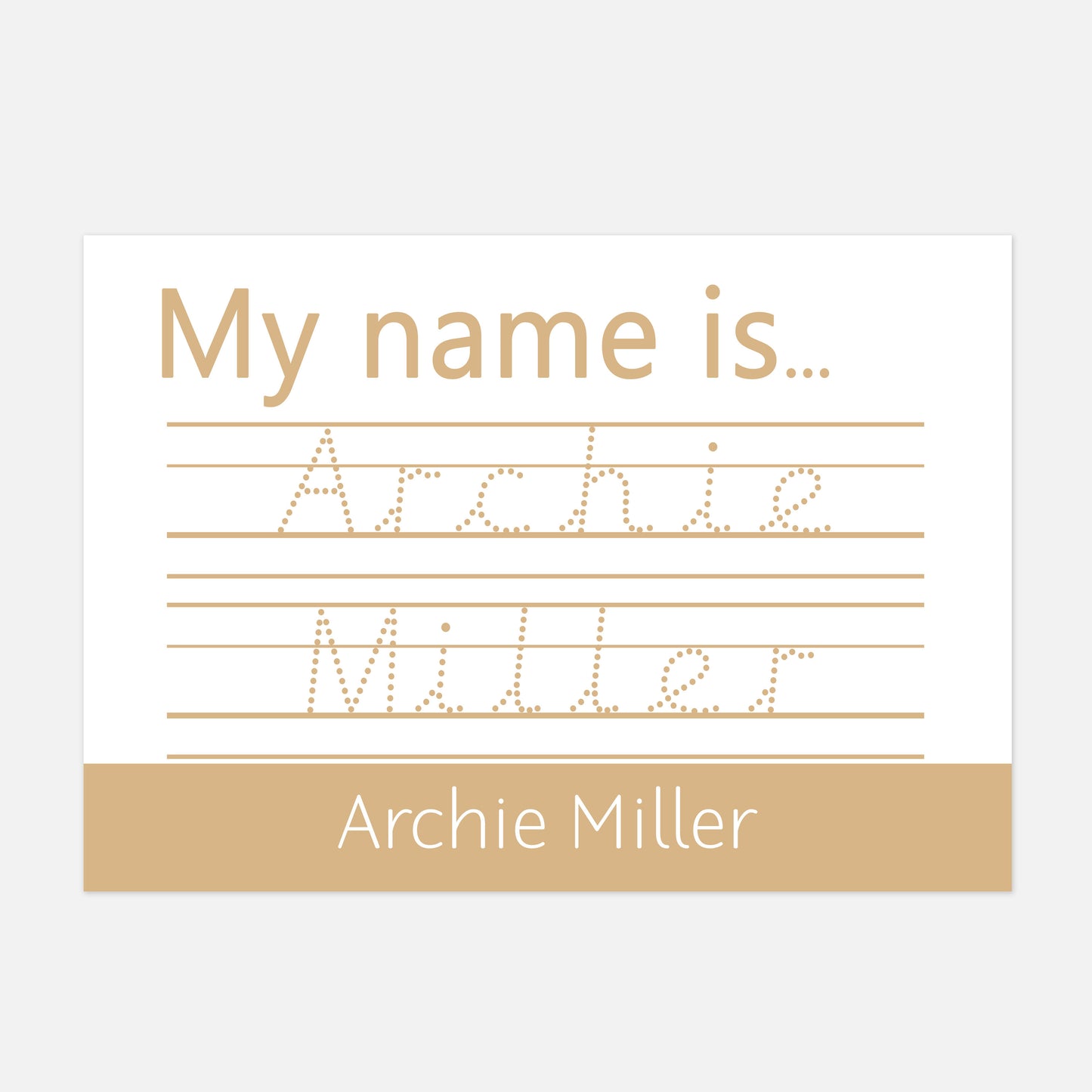 Personalised PRE-CURSIVE 'My Name is...' Spelling Mat (WIPE CLEAN)-Little Boo Learning-Learning Mat,literacy,spelling