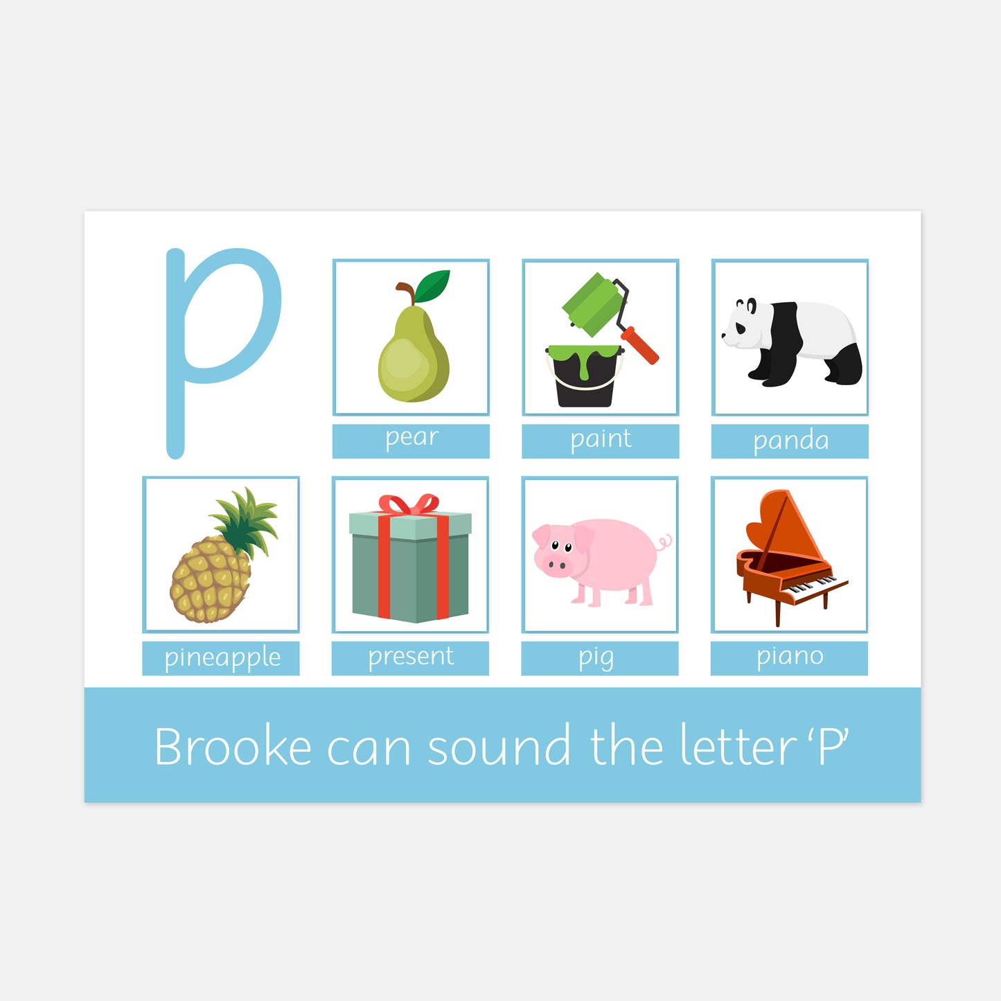 Phonics 'Phase 2 Set 1' Learning Mat - Letter P-Little Boo Learning-Alphabet,Learning Mat,learning mats,phonics,reading