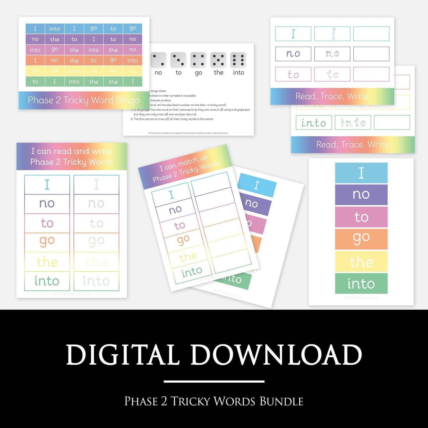 Phase 2 Tricky Words Bundle | Digital Download-Little Boo Learning-Phonics,Tricky Words