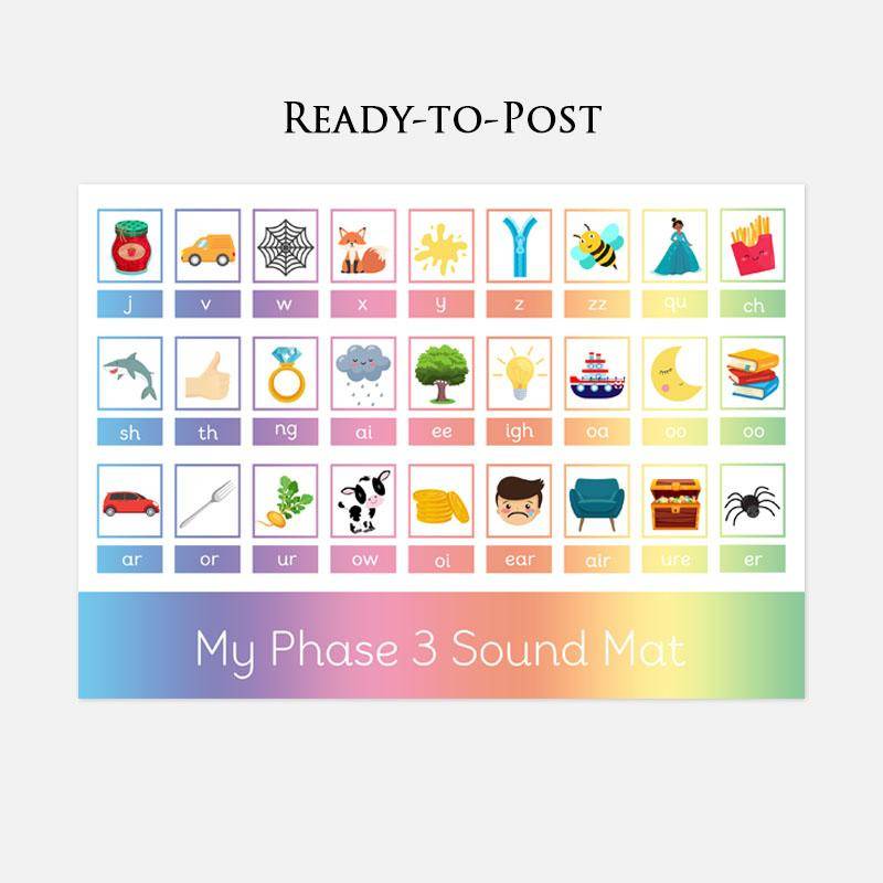 READY-TO-POST Phonics Phase 3 Sound Mat-Little Boo Learning-Phonics