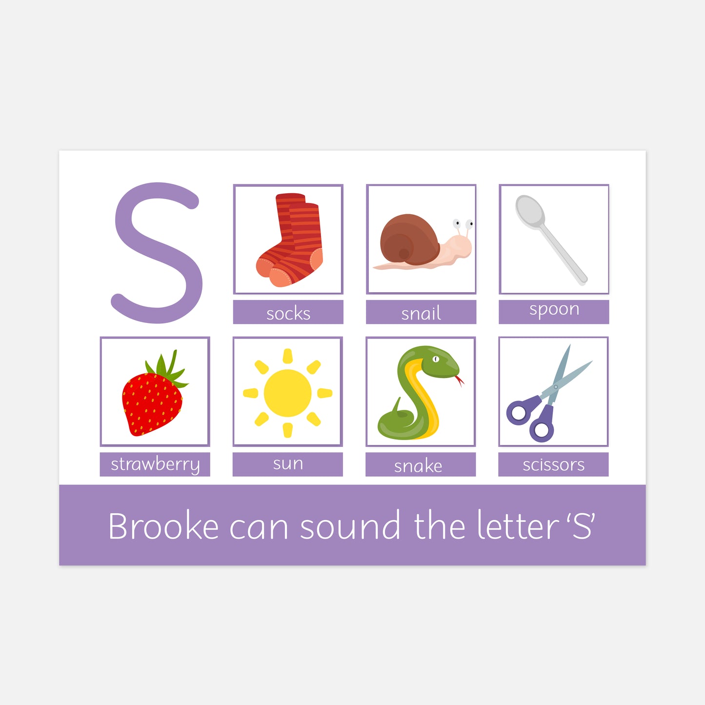 Phonics 'Phase 2 Set 1' Learning Mat - Letter S-Little Boo Learning-Alphabet,Learning Mat,learning mats,phonics,reading