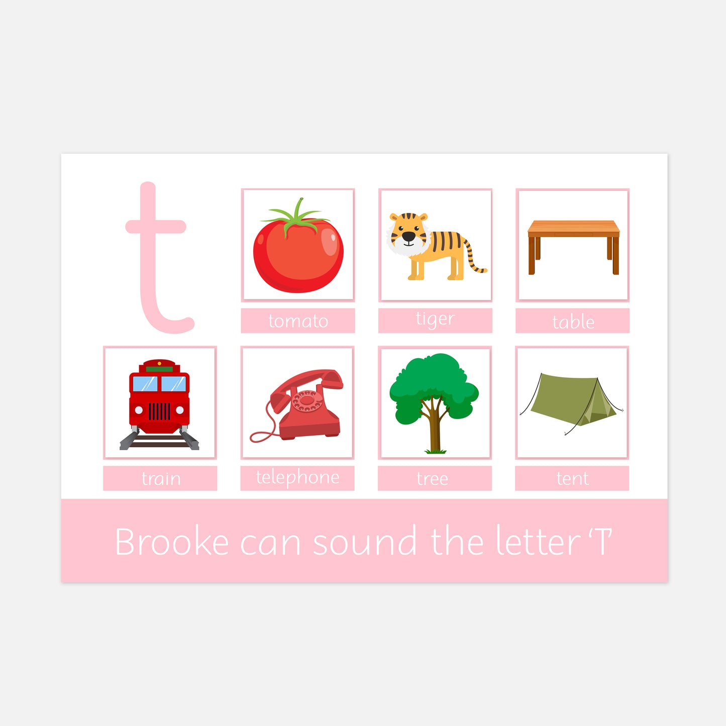 Phonics 'Phase 2 Set 1' Learning Mat - Letter T-Little Boo Learning-Alphabet,Learning Mat,learning mats,phonics,reading