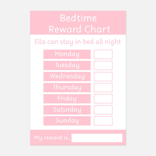 Personalised 'Stay in Bed' Bedtime Reward Chart (WIPE CLEAN)-Little Boo Learning-Learning Mat