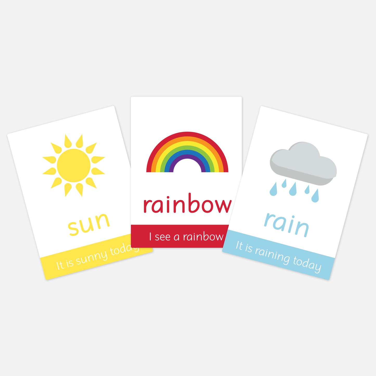 Weather Flashcards-Little Boo Learning-cloudy,flashcards,moon,rainbow,snowy,stars,sun,weather