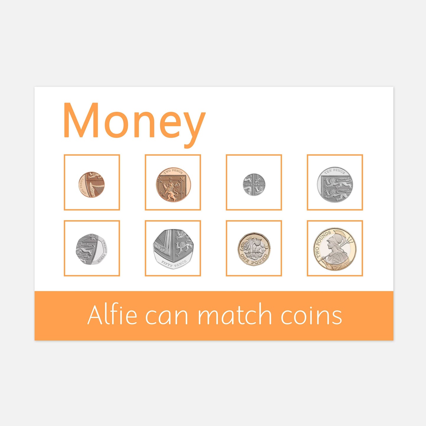 Personalised Coins Learning Mats (2 Pack)-Little Boo Learning-Learning Mat,learning mats,money