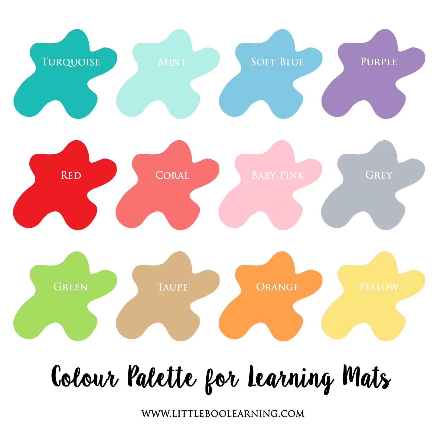 Personalised Colours Learning Mat (Stage 1 - Pictures)-Little Boo Learning-Learning Mat