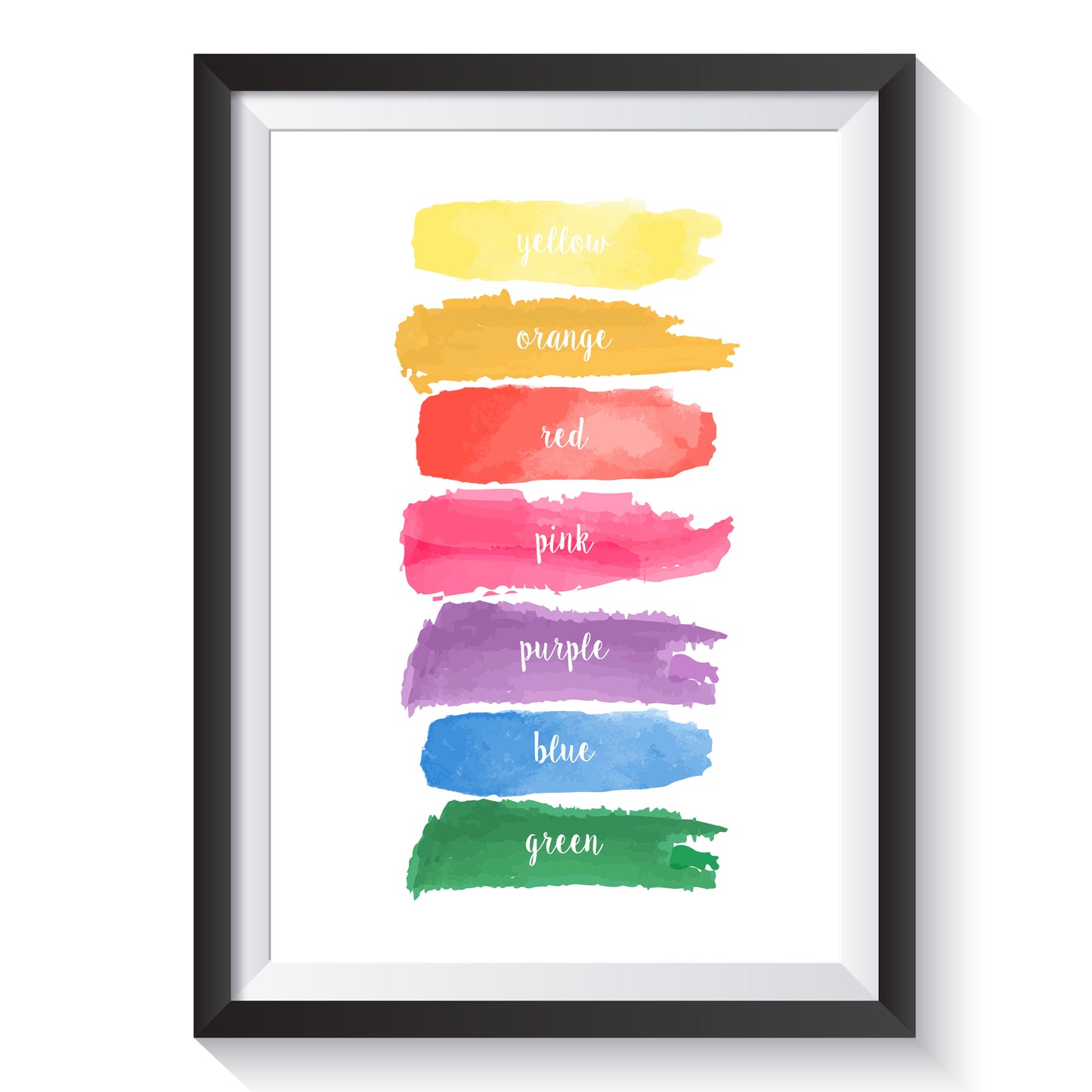 Painted Colours Print A4-Little Boo Learning-A4,A5,Colours,Nursery,Playroom,prints,Rainbow