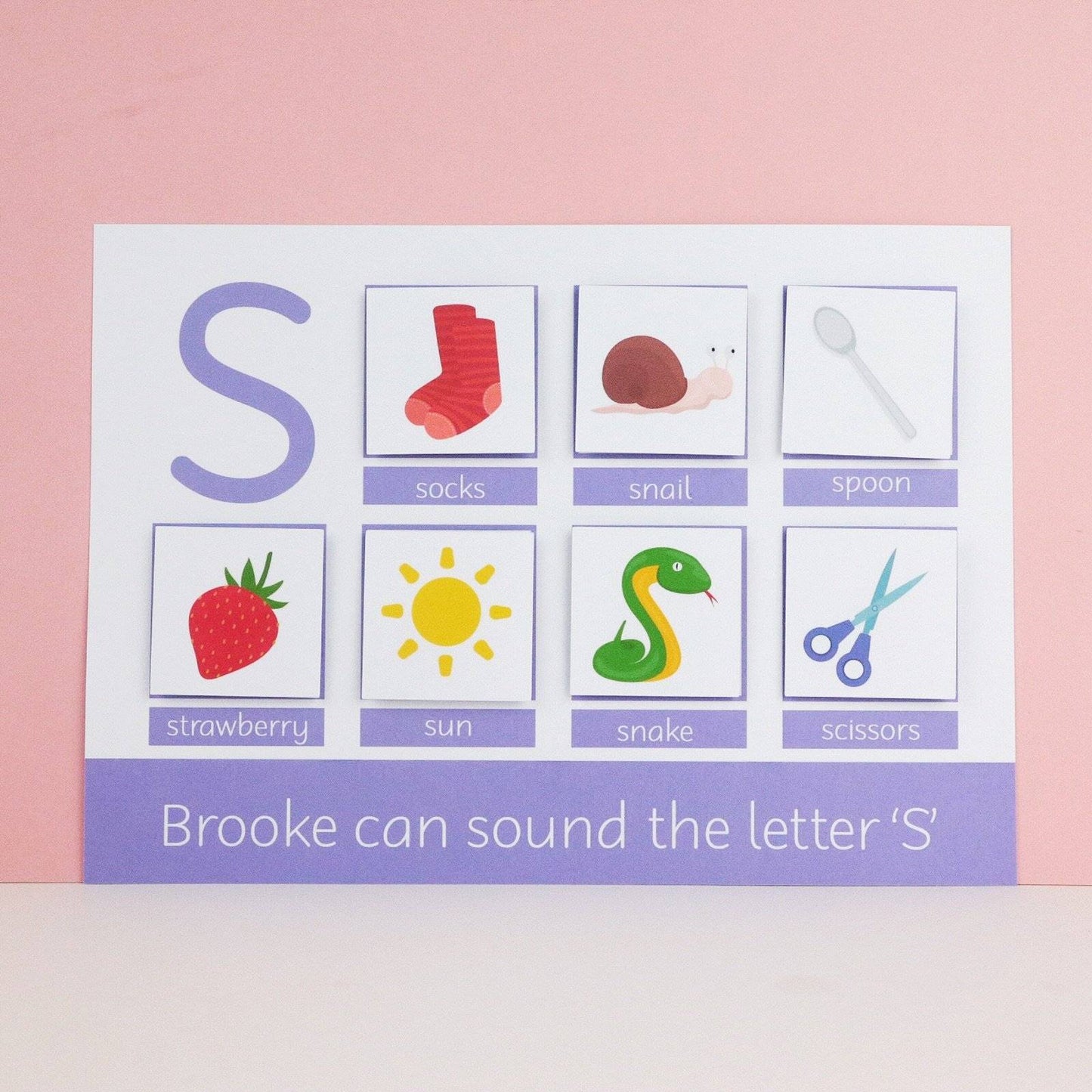 Phonics 'Phase 2 Set 1' Learning Mat - Letter S-Little Boo Learning-Alphabet,Learning Mat,learning mats,phonics,reading