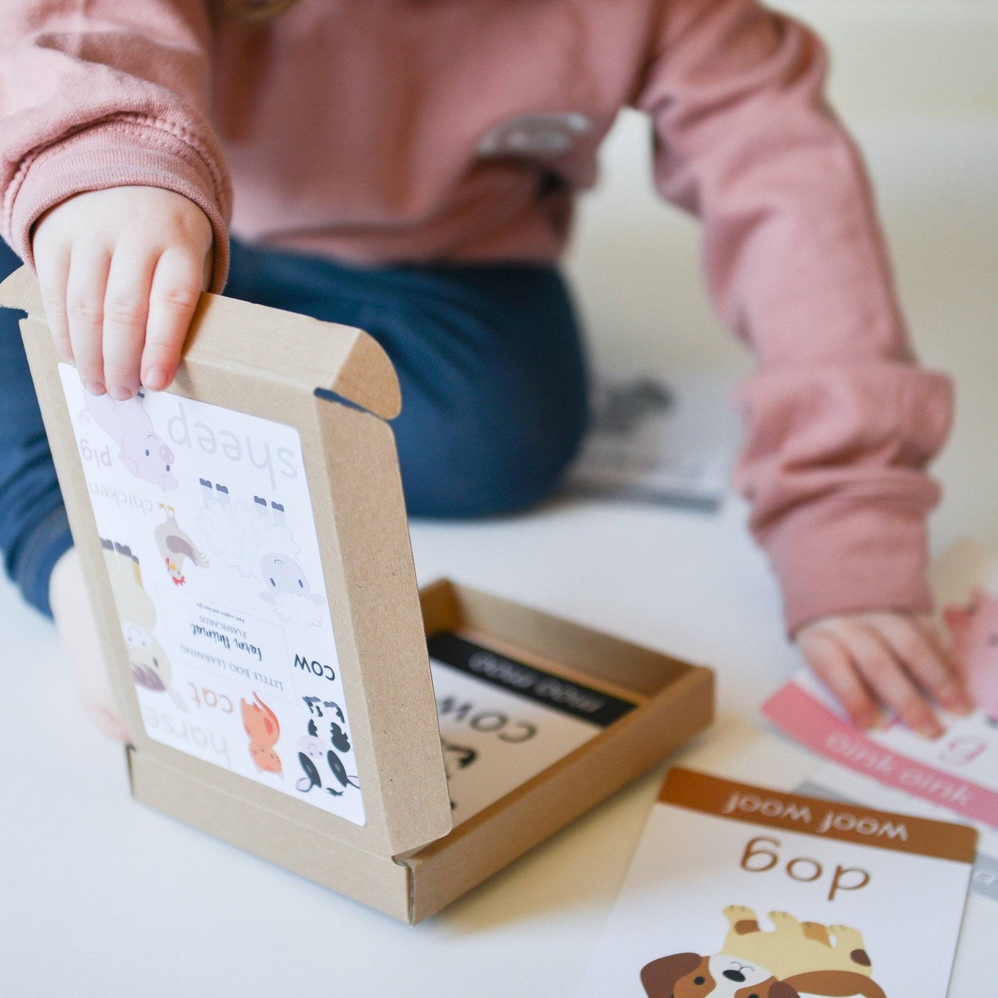 Farm Animals Flashcards-Little Boo Learning-animal sounds,Farm Animals,Flashcards,Keepsake box,Personalised