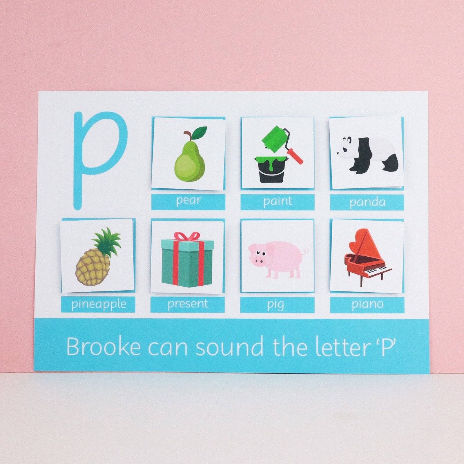 Phonics 'Phase 2 Set 1' Learning Mat - Letter P-Little Boo Learning-Alphabet,Learning Mat,learning mats,phonics,reading