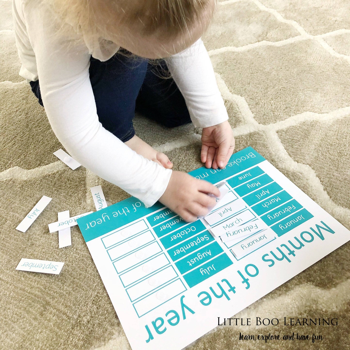 Personalised Months of the year Learning Mat-Little Boo Learning-Learning Mat