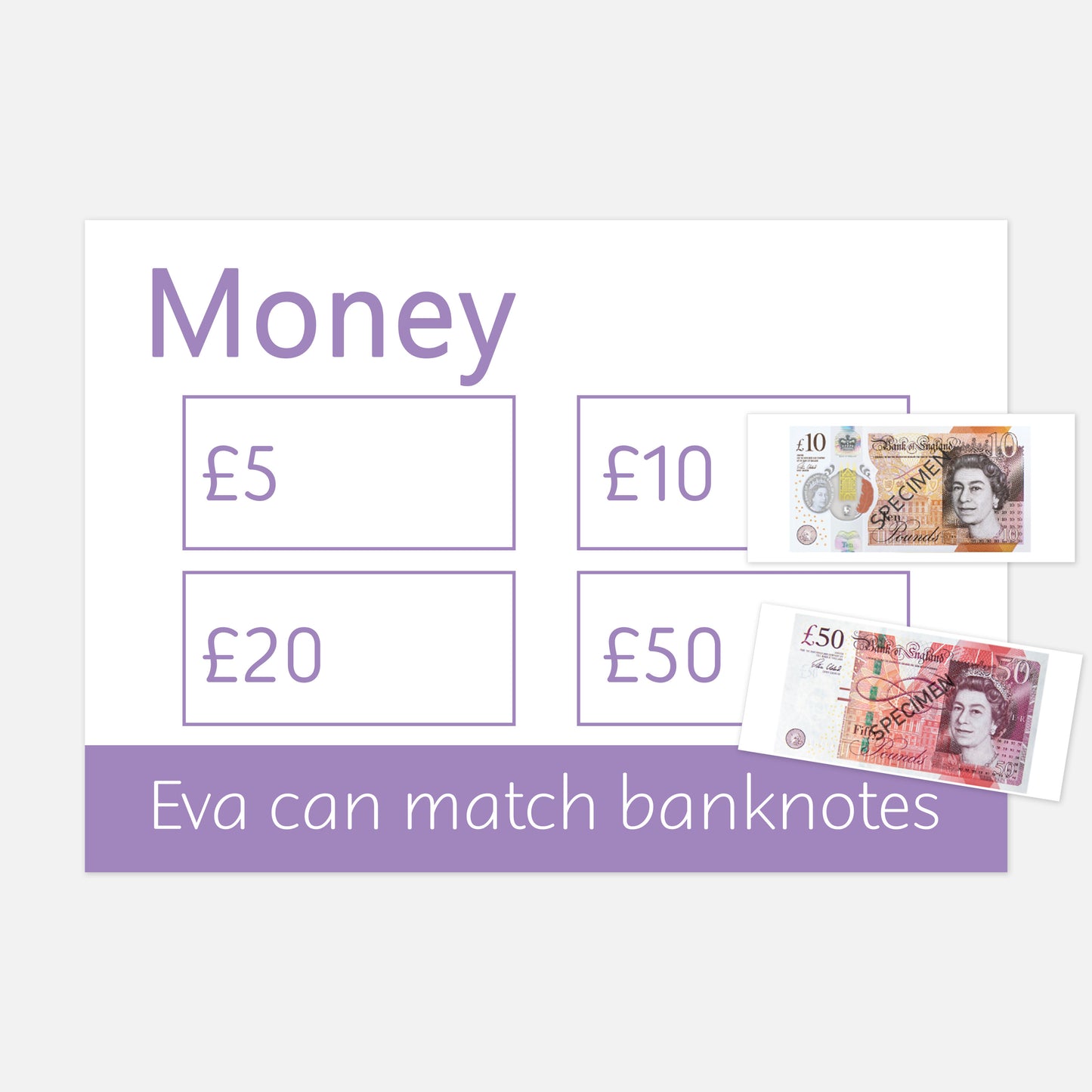 Personalised Banknotes Learning Mats (2 Pack)-Little Boo Learning-Learning Mat,learning mats,money