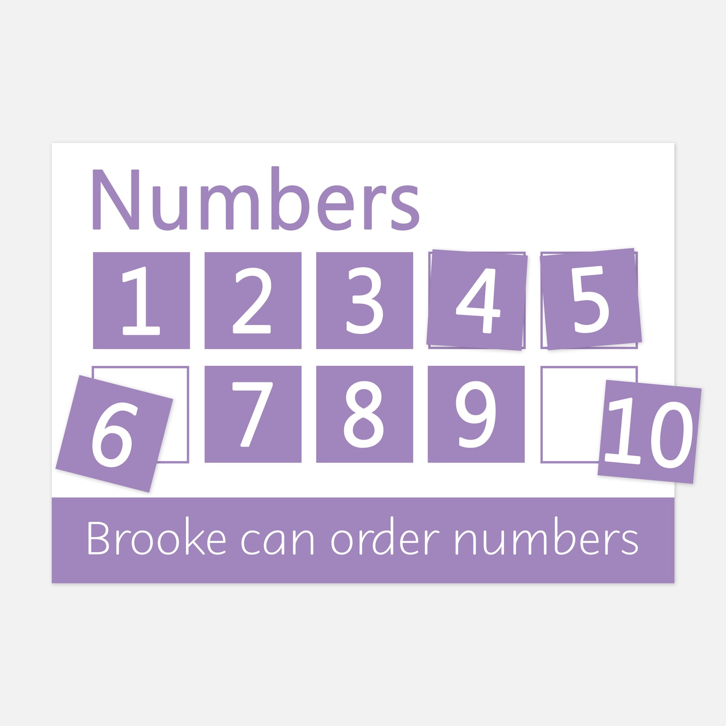 Personalised Numbers Learning Mat (Ordering)-Little Boo Learning-1-10,counting,maths,Numbers,numeracy