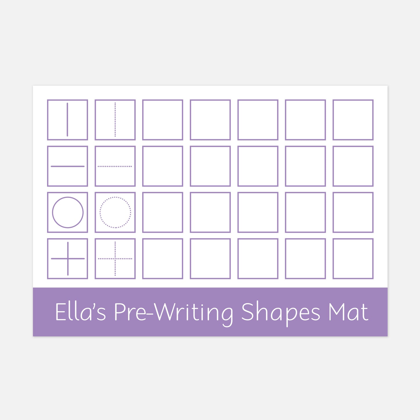 Personalised Pre-Writing Shapes Learning Mats (2 Pack)-Little Boo Learning-Learning Mat,pre-writing,shapes,wipe clean
