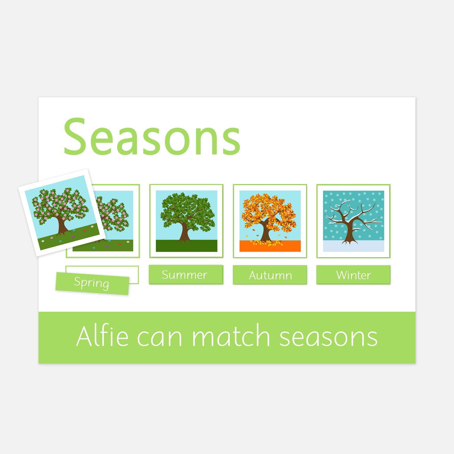 Personalised Seasons Learning Mat-Little Boo Learning-Learning Mat,seasons