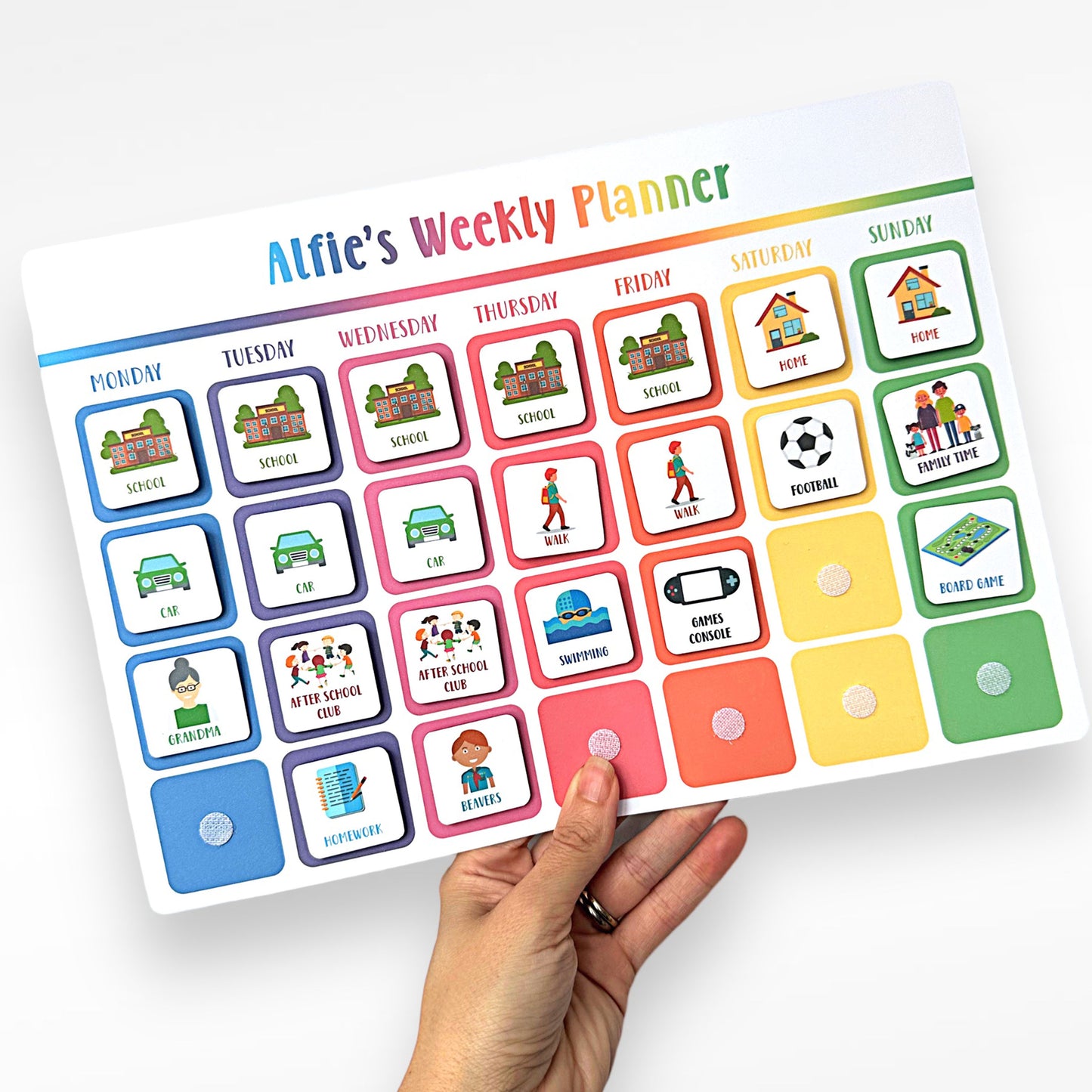 Personalised Children's Weekly Planner with Tokens