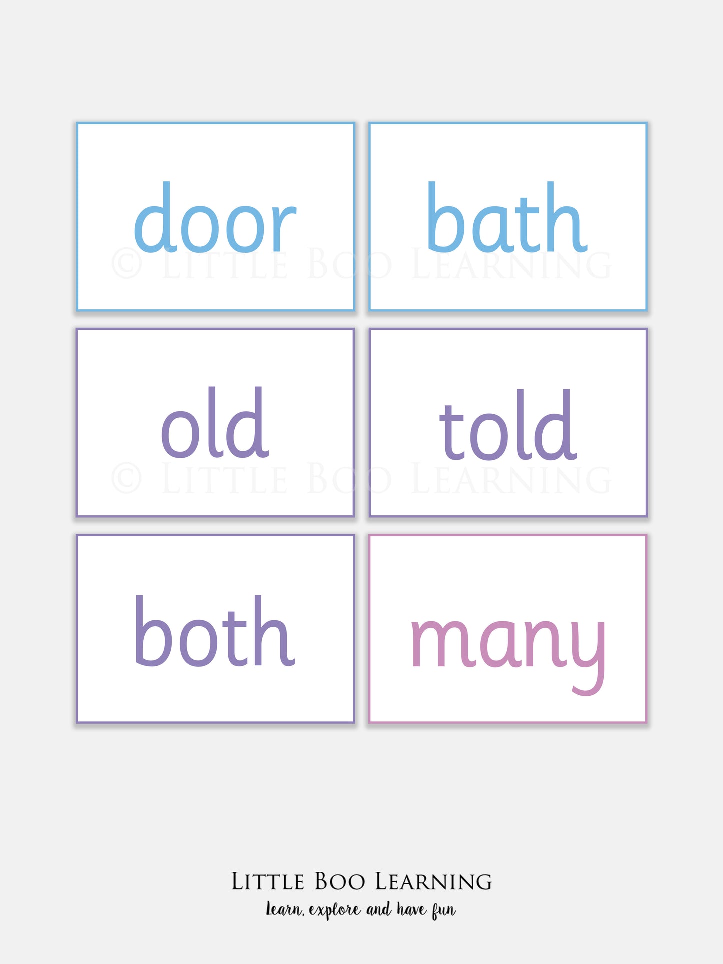 Year 2 Common Exception Words Flashcards