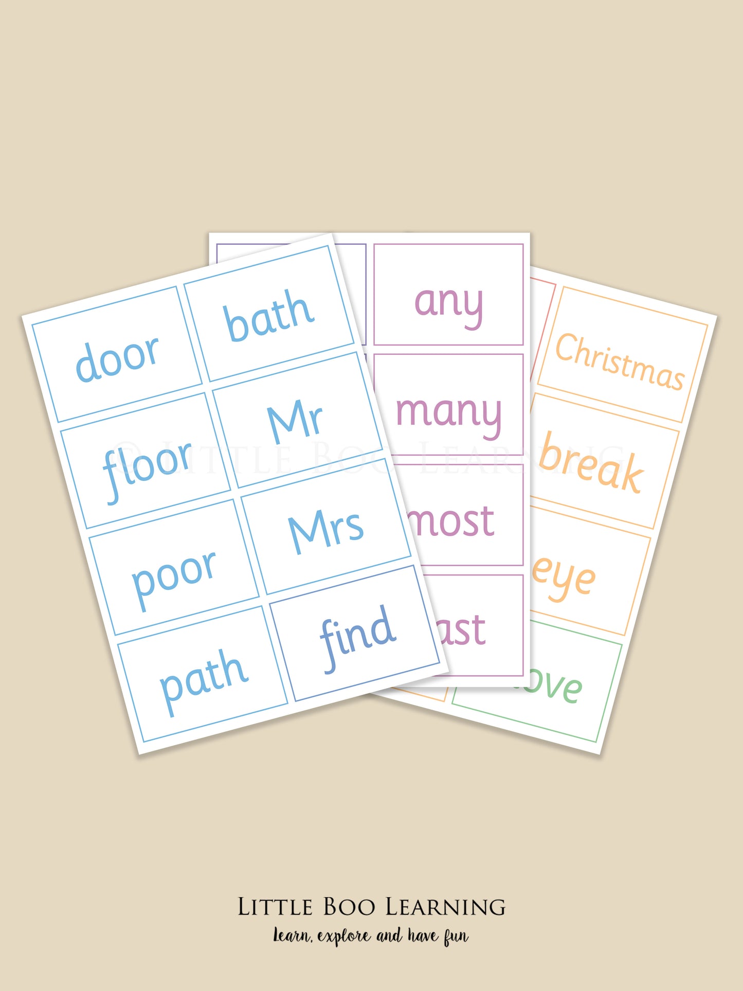 Year 2 Common Exception Words Flashcards
