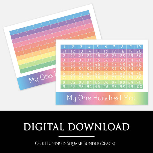 100 Square Learning Mat Bundle (2 Pack) | Digital Download-Little Boo Learning-normal