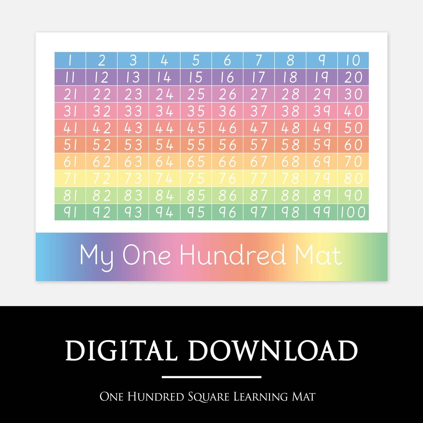 100 Square Learning Mat | Digital Download-Little Boo Learning-normal