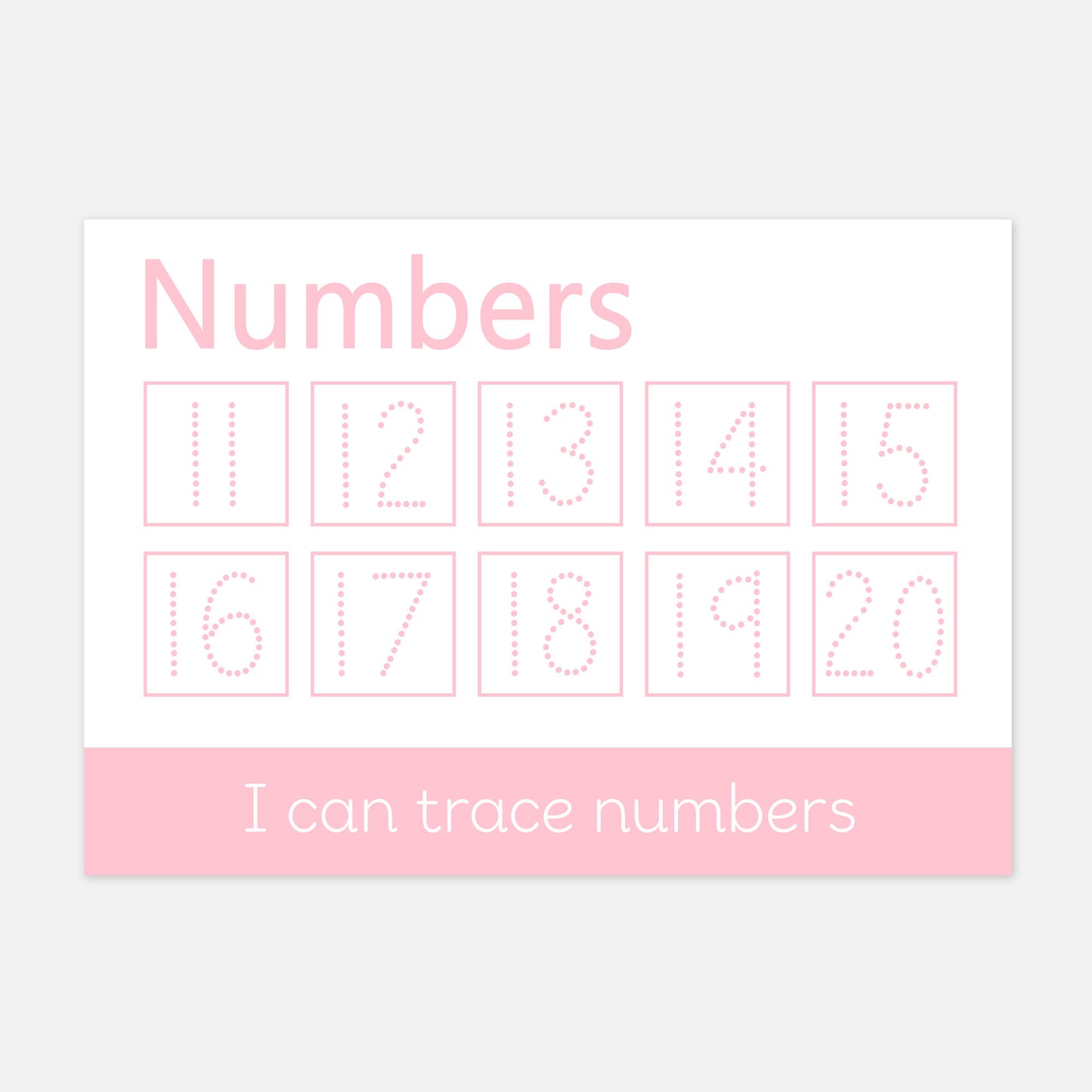 READY-TO-POST Numbers 11-20 Learning Mat (WIPE CLEAN)-Little Boo Learning-
