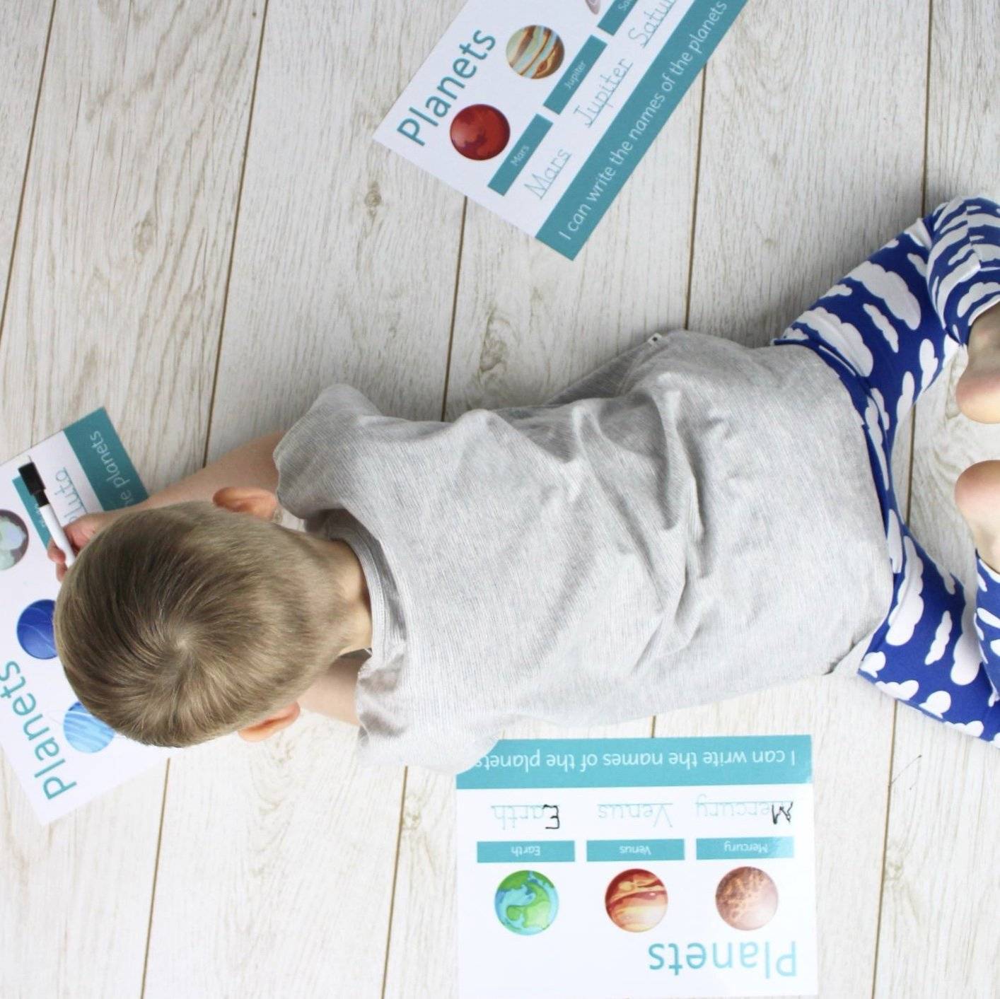 Personalised Planets Learning Mat (WIPE CLEAN) - 3PK-Little Boo Learning-learning,Learning Mat,learning mats,planets,wipe clean