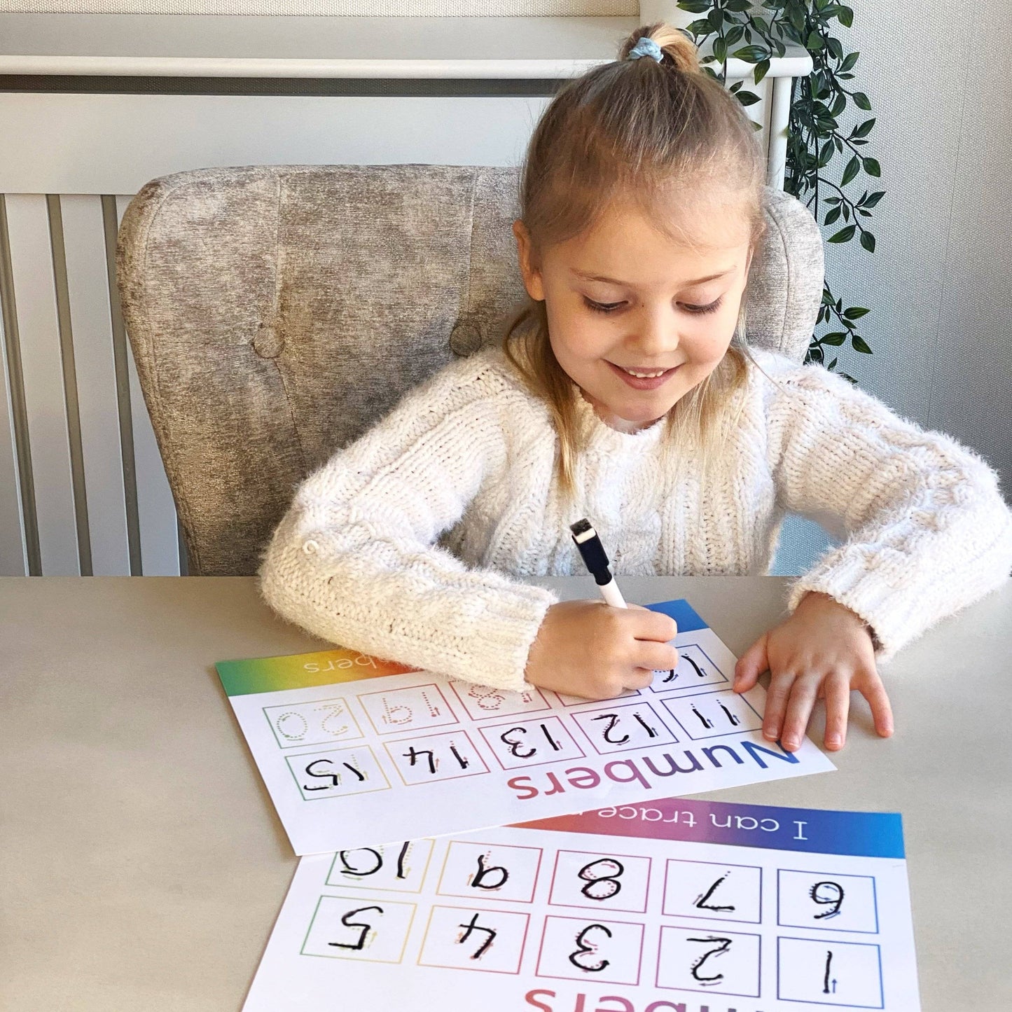 Number 1-10 and 11-20 Tracing Learning Mat with ARROWS | Digital Download-Little Boo Learning-