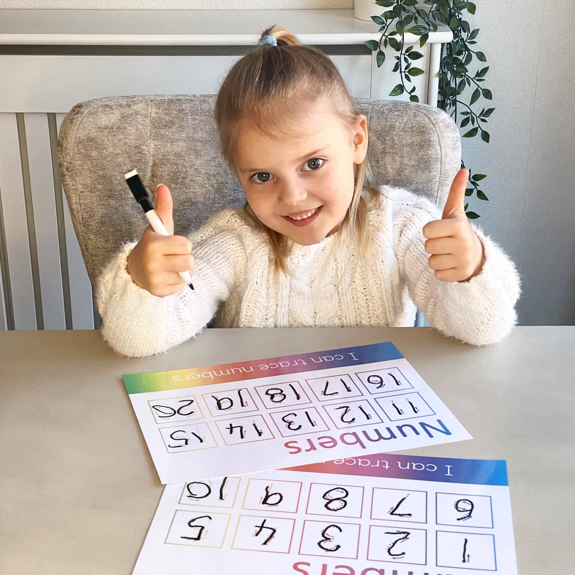 Number 1-10 and 11-20 Tracing Learning Mat with ARROWS | Digital Download-Little Boo Learning-