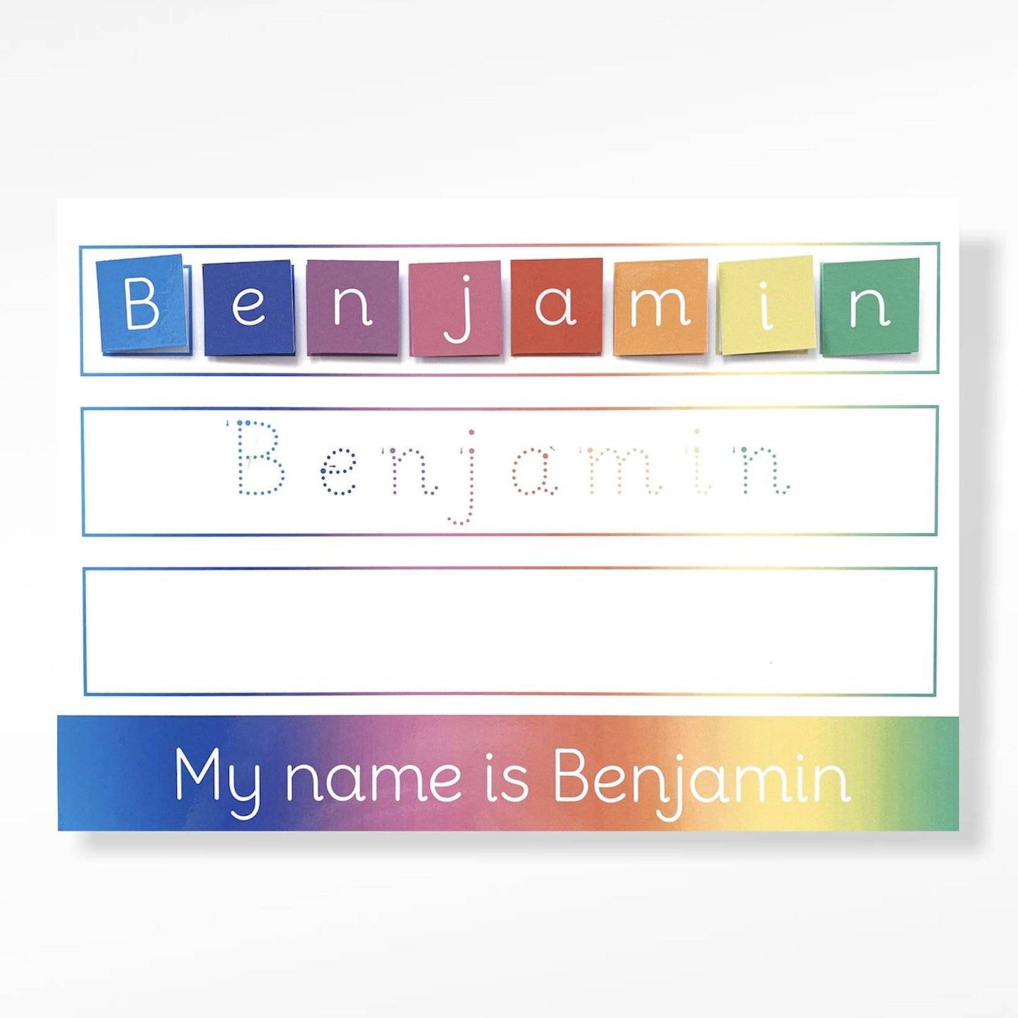 PERSONALISED Build it, Trace it, Write it 'My name is...' Learning Mat-Little Boo Learning-