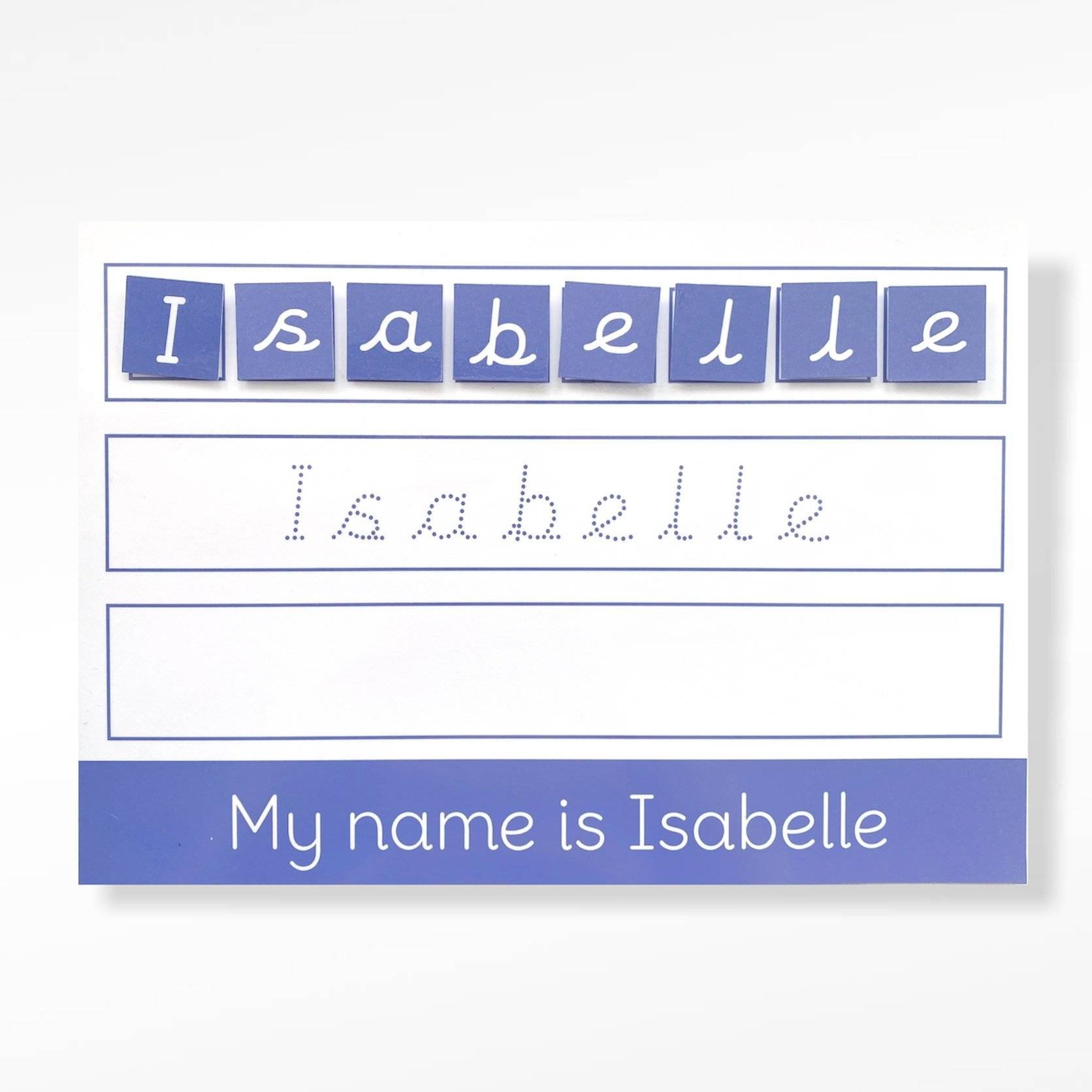 PERSONALISED Build it, Trace it, Write it 'My name is...' Learning Mat-Little Boo Learning-