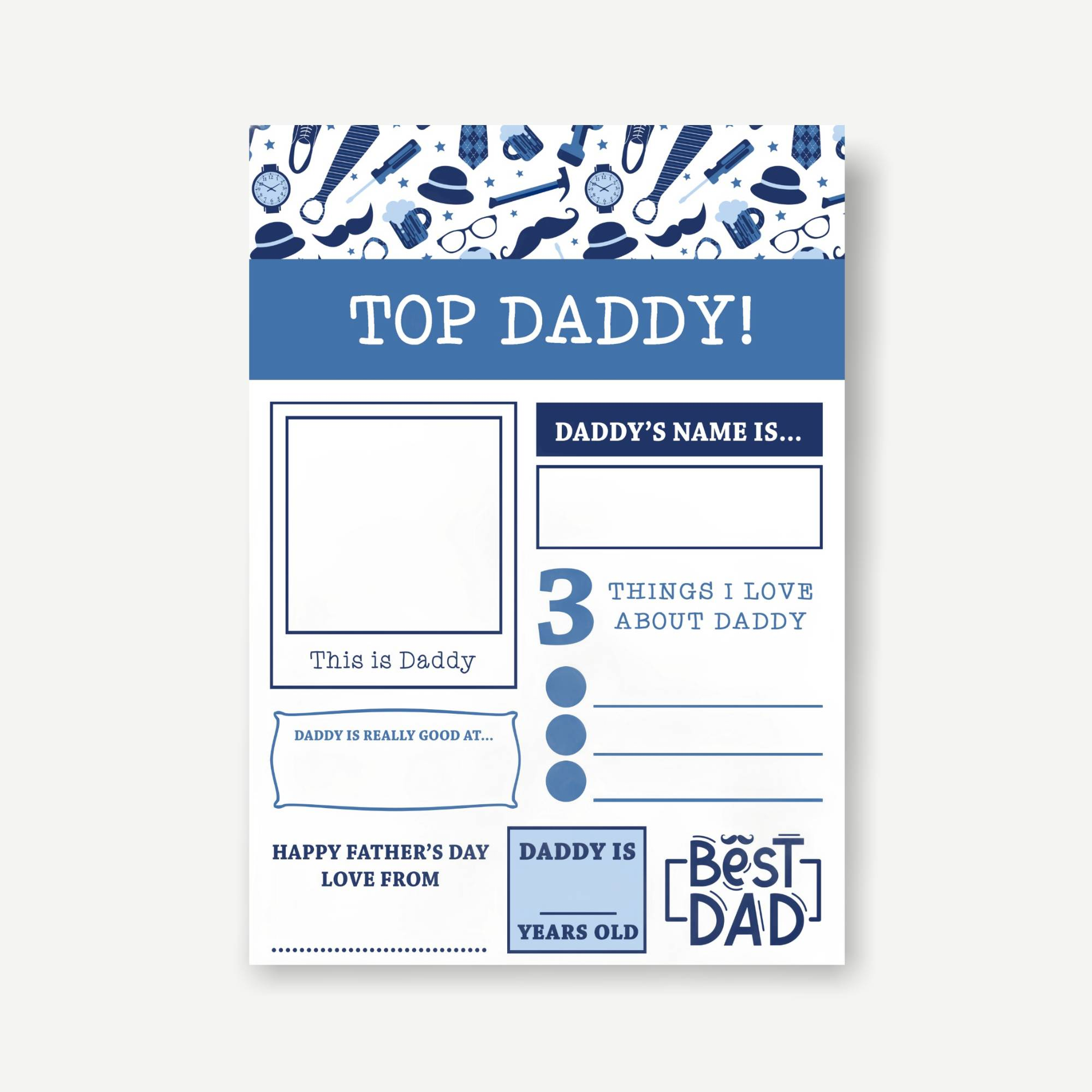 Father's Day Memories Printable Keepsake Mat | Digital Download-Little Boo Learning-Keepsake Mat,Milestone Mat,Photo Props