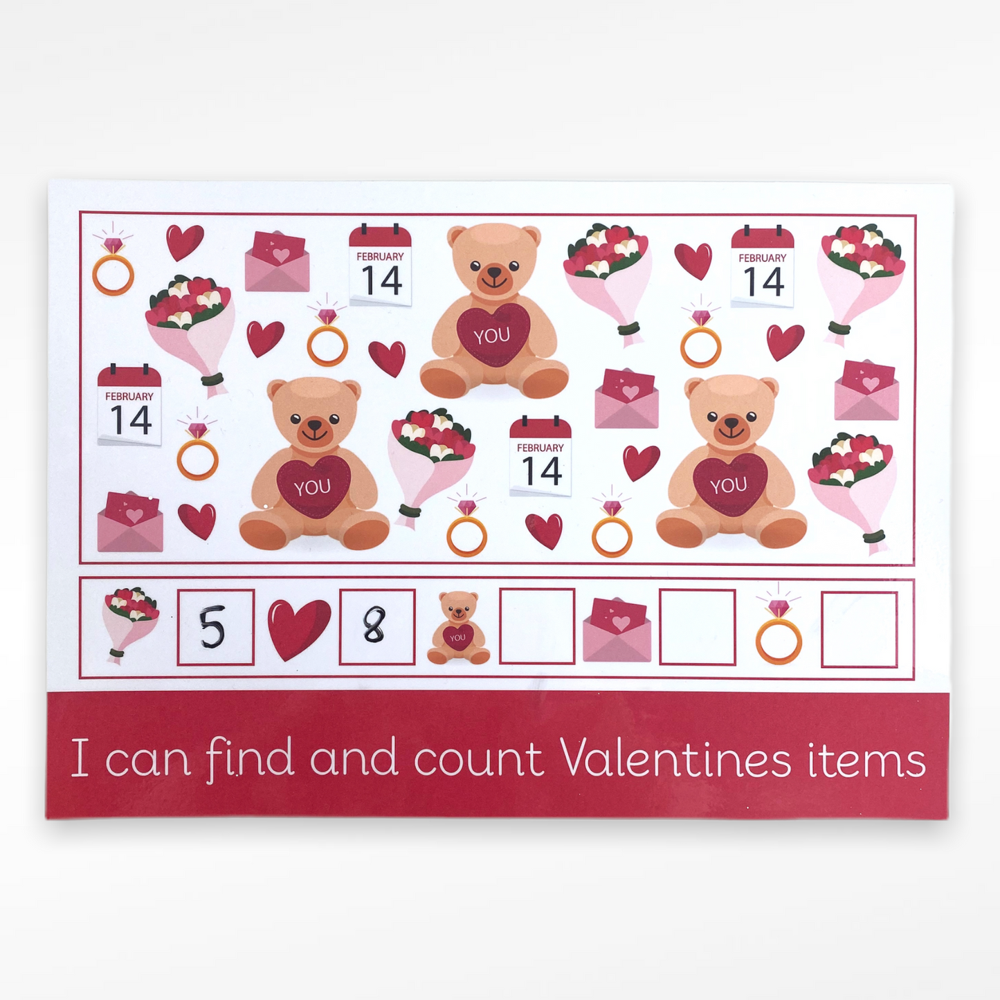 Find & Count Valentine's Learning Mat