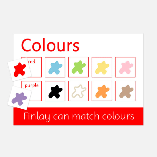 Personalised Colours Learning Mat (Stage 3 - Words)-Little Boo Learning-Colours